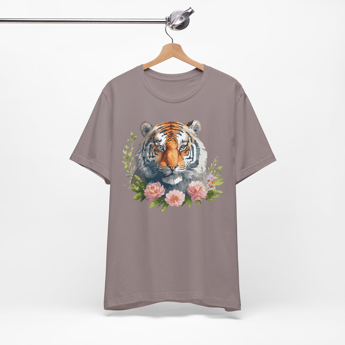 Floral Tiger Shirt, Animal Shirt, Tiger Tee, Unisex Tee, Floral T-shirt, T-Shirt with Animal