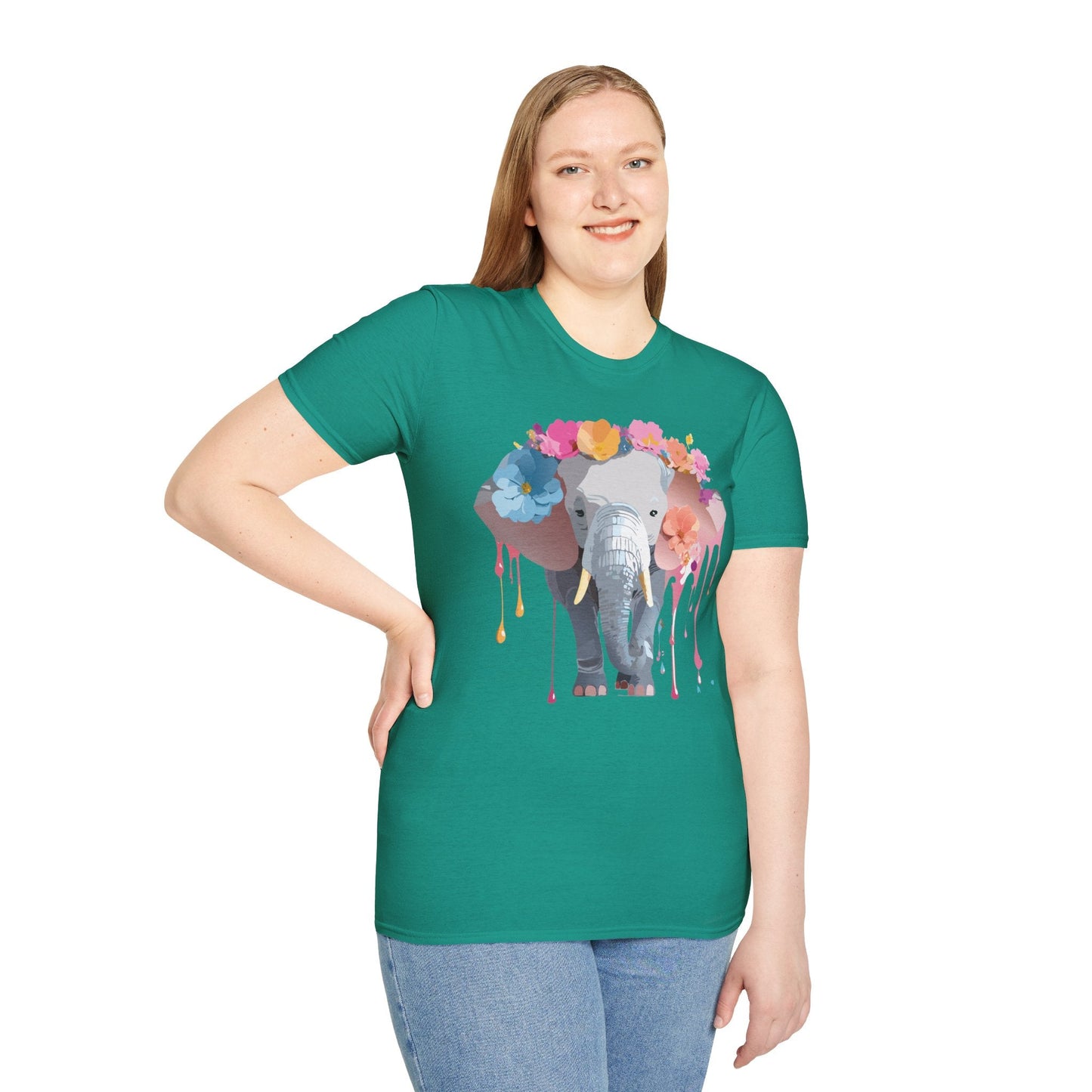 Elephant T Shirt Unisex Softstyle Gildan 64000 Elephant On T Shirt Animation Animals Tee