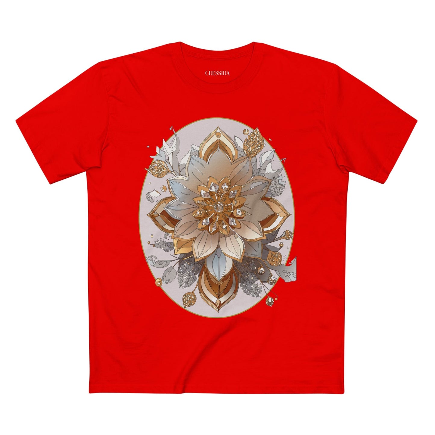 Floral Graphic T-Shirt Unisex 100 Cotton Art Design with Antique Flowers Tee 25