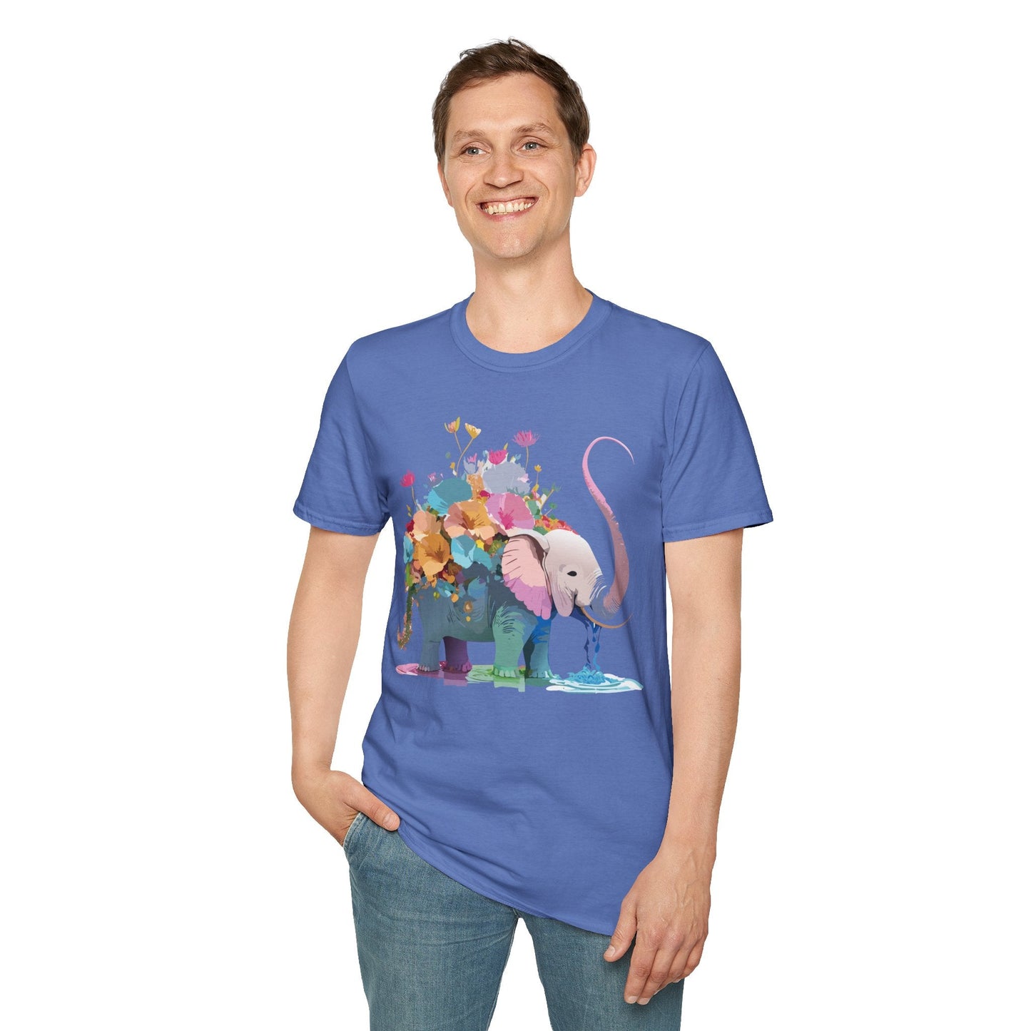 Elephant T Shirt Unisex Softstyle Cotton Tee With Animated Elephant Design Premium Comfort
