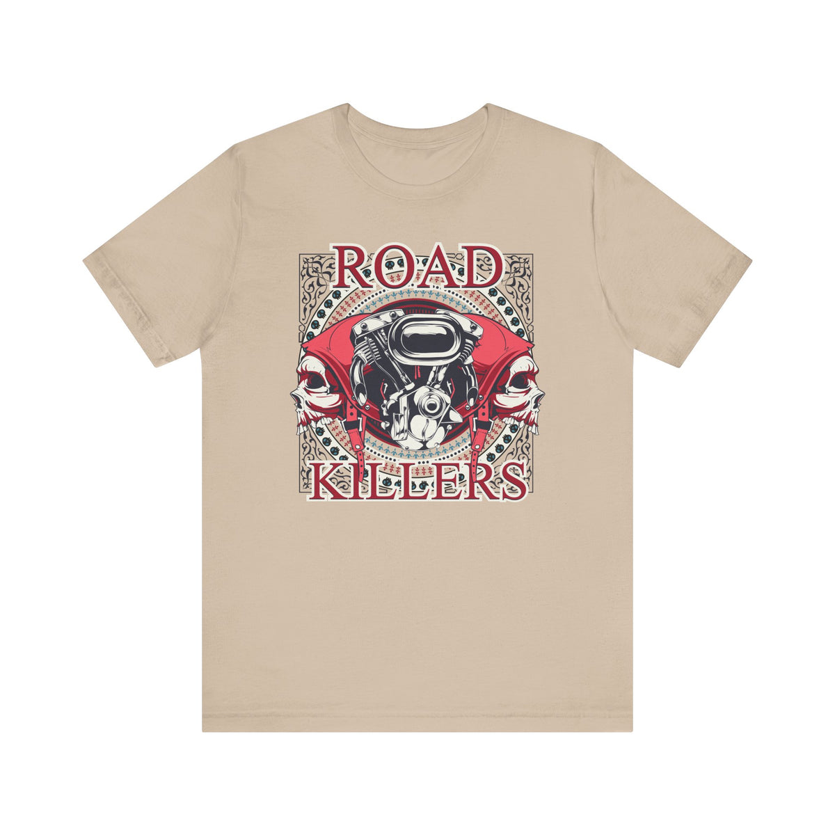 Dark Road Motorcycle Helmet Skull Tee Biker graphic Unisex Cotton t-shirt G-1