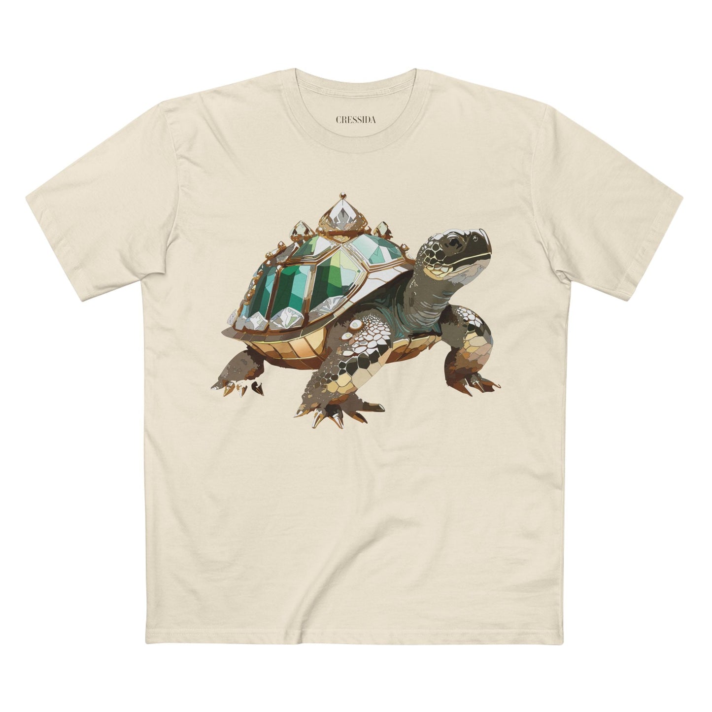 Turtle Graphic Unisex 100 Cotton Tee With Unique Animal Golden Medallion Art Design 32