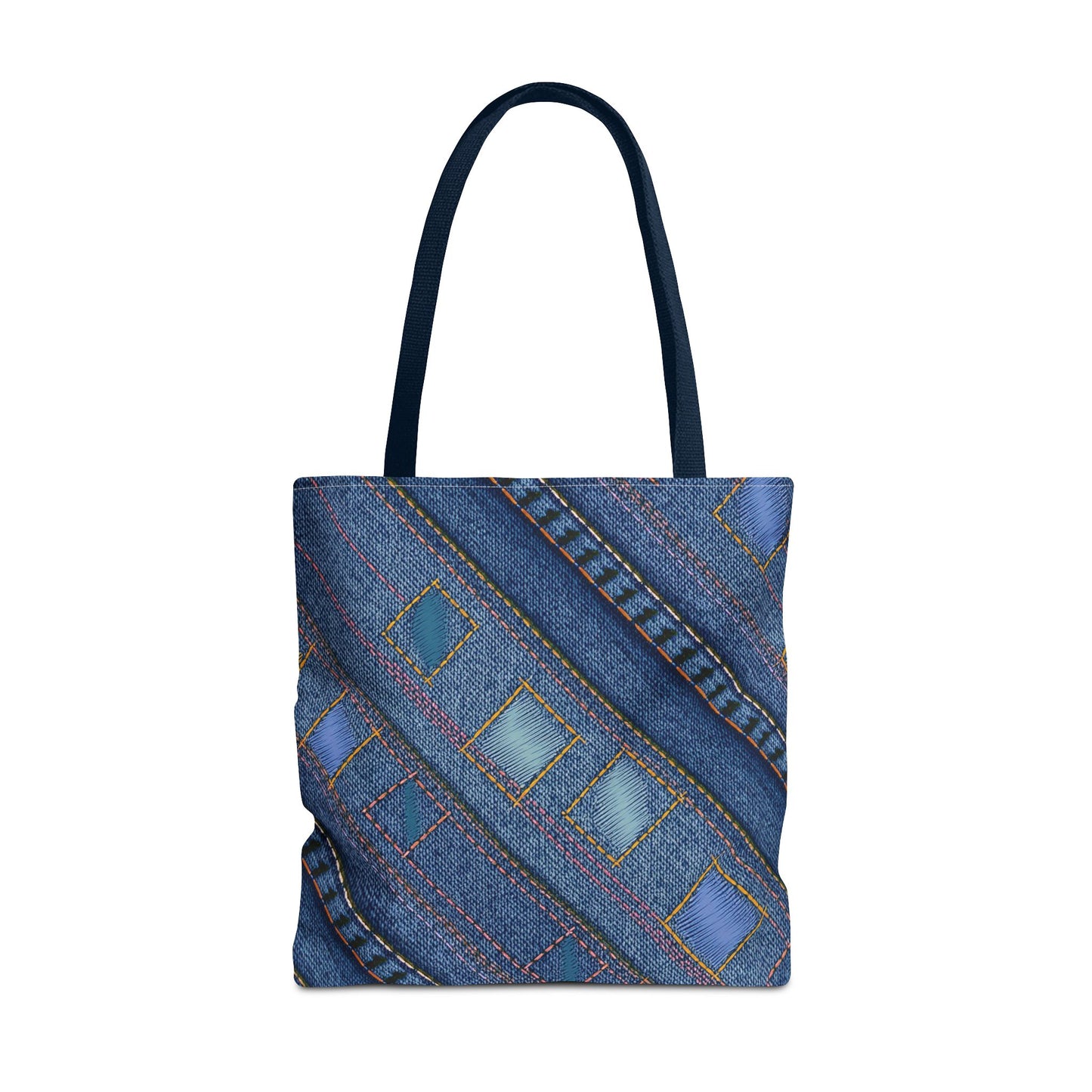 Denim Fabric Imitation Print Unisex Canvas Bag Poly Spun 3 Sizes Tote Bag 189-2