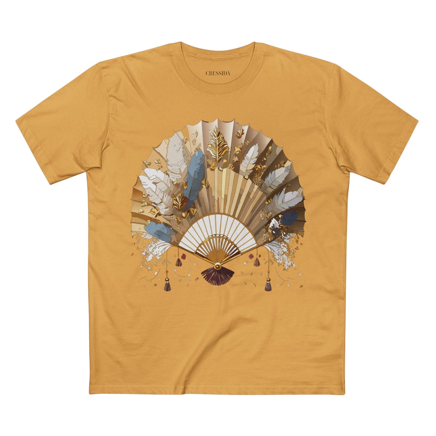 Antique Fan Graphic Design T-Shirt Unisex 100 Cotton Floral Carnival Artwork Tee 8