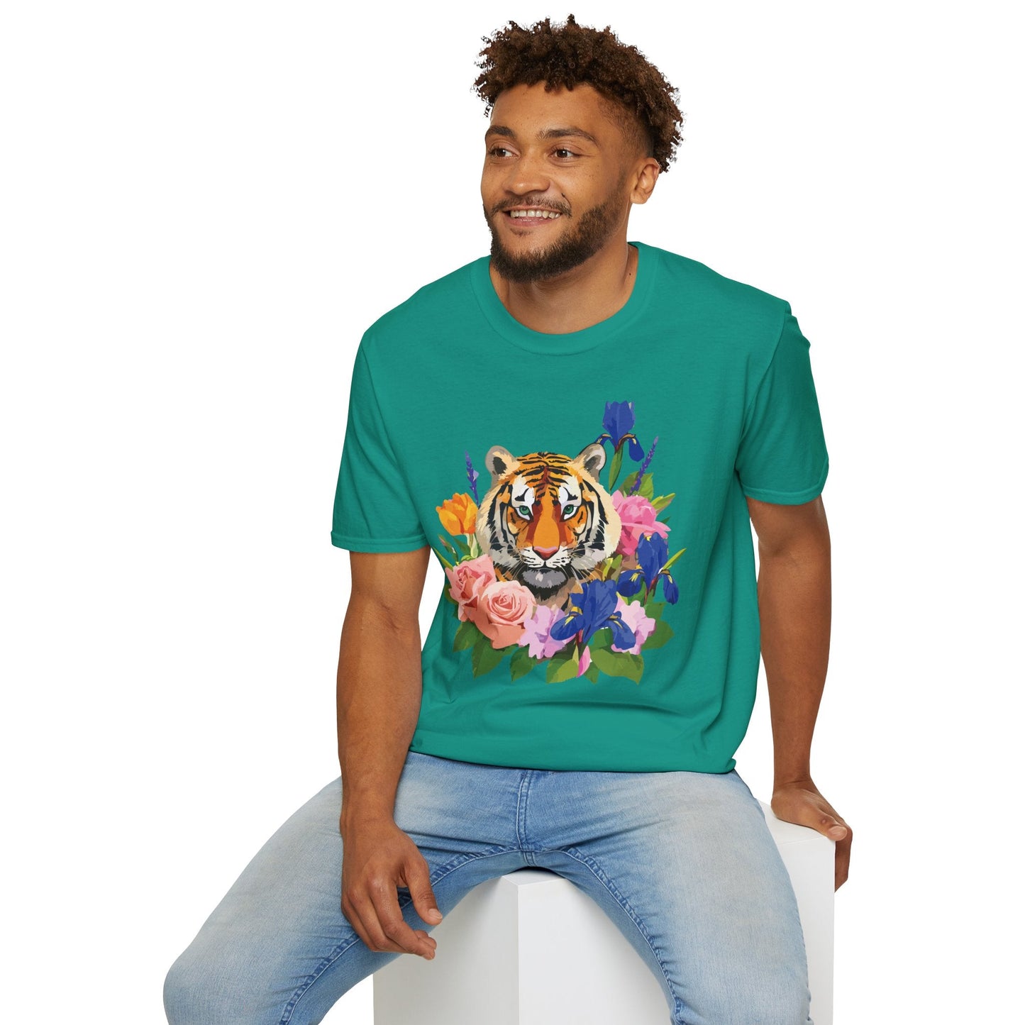 Tiger Shirt Unisex Animal Tee Gildan Softstyle 64000 100 Percent Cotton