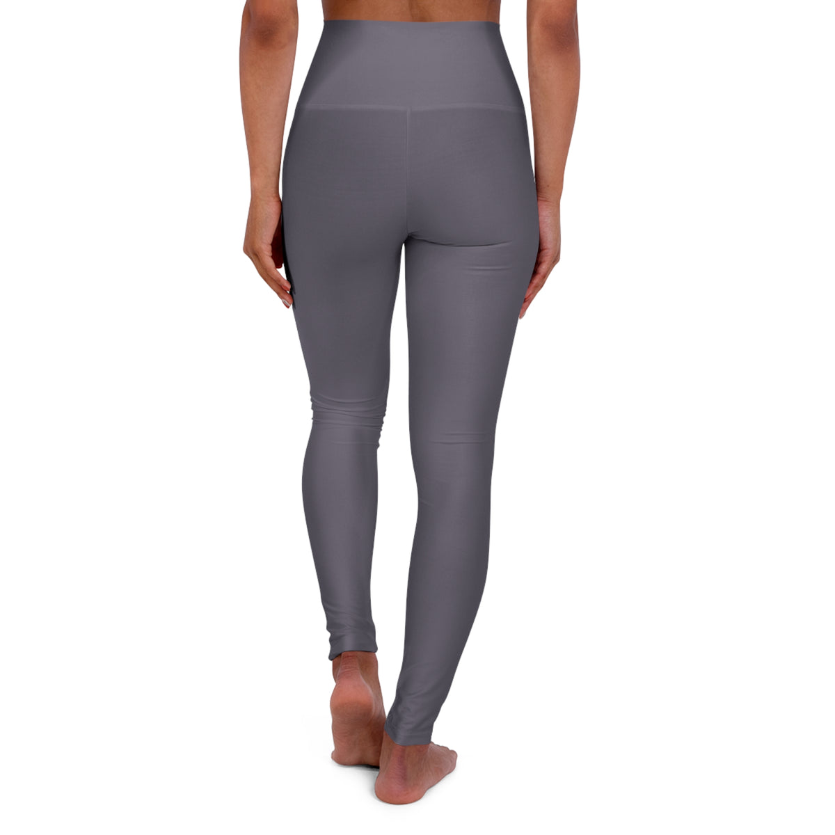 Foggy Grey Color High-Waist Yoga Leggings Women's Seamless Poly-Span Stretchy Pants XS-2XL
