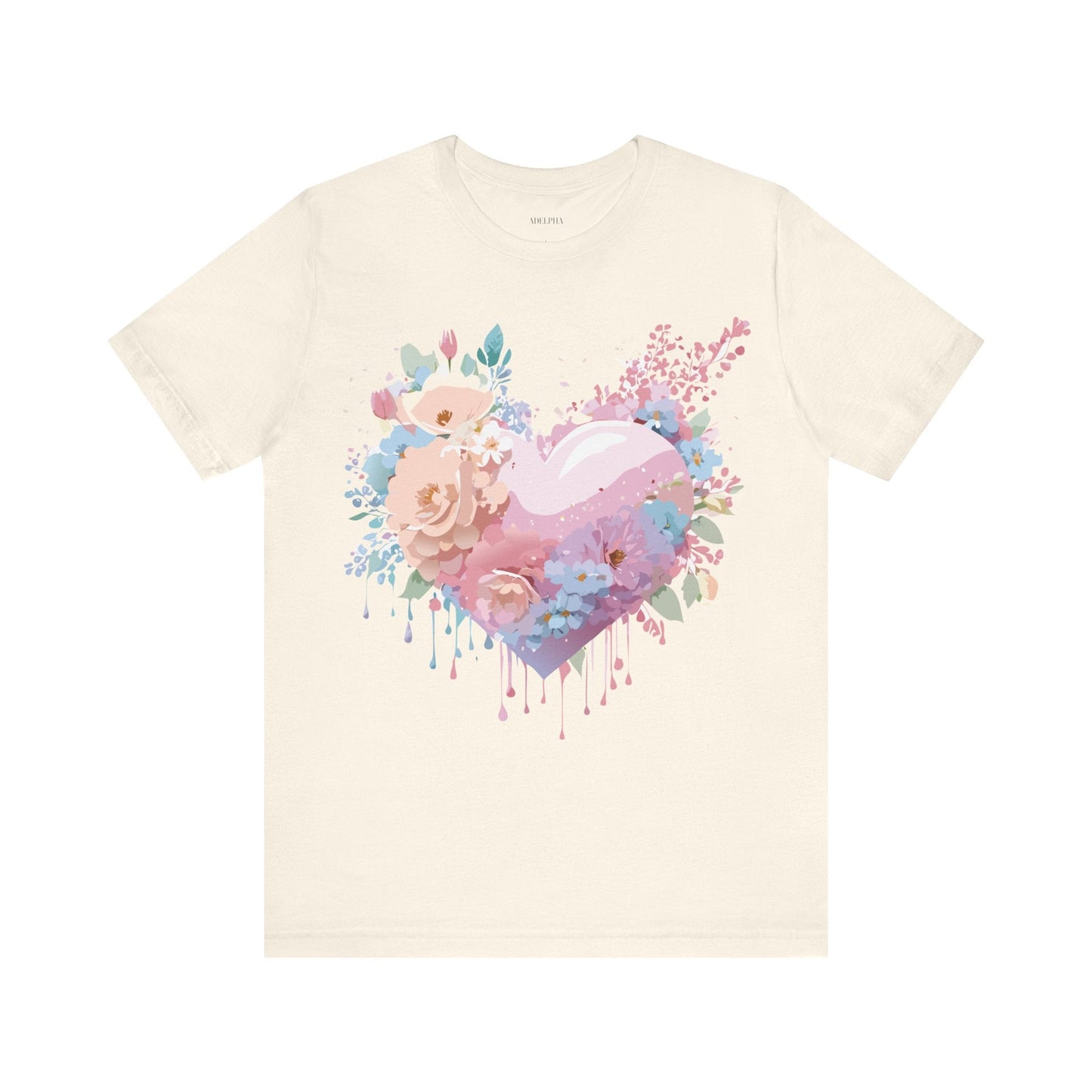 Valentine Day Graphic Unisex 100 Cotton Vintage Artwork with Love and Flower Design Tee 29