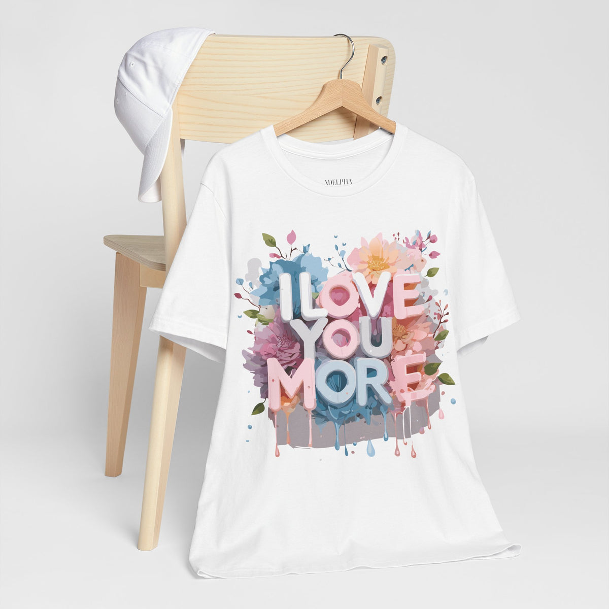 Valentine's Day Graphic Unisex Cotton Bella+Canvas Tee with Floral Art Design d135