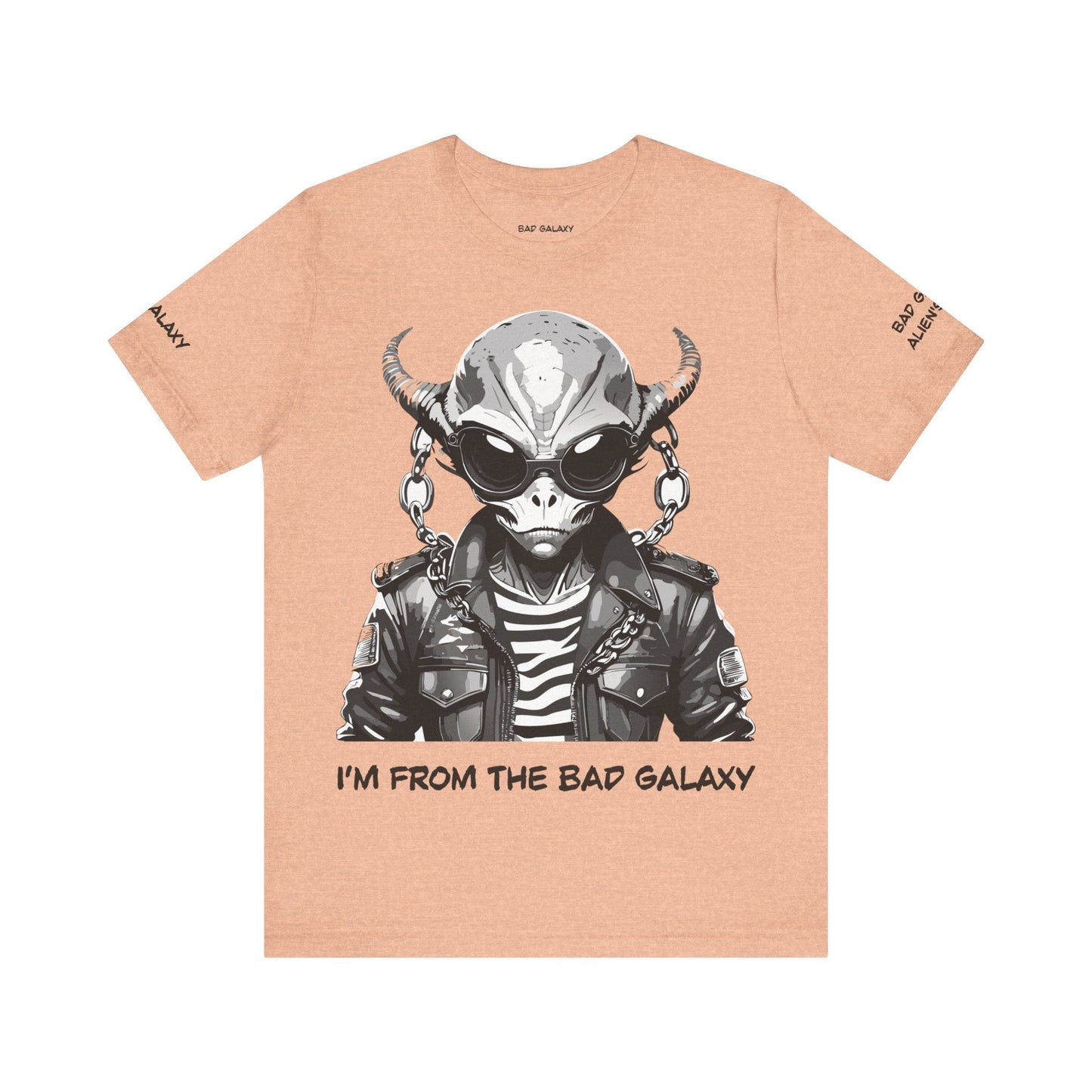 Tee Shirt With Alien From Bad Galaxy One Hundred Percent Cotton Lightweight USA Made With Eco Inks
