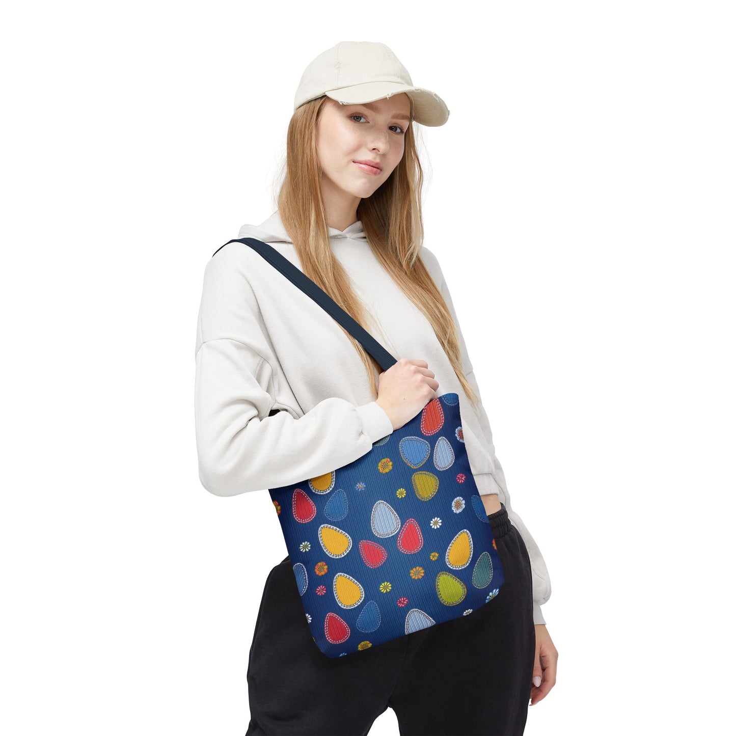 Easter Graphic Design Denim Fabric Imitation Print Unisex Canvas Bag Poly Spun 3 Sizes Tote Bag 204-13