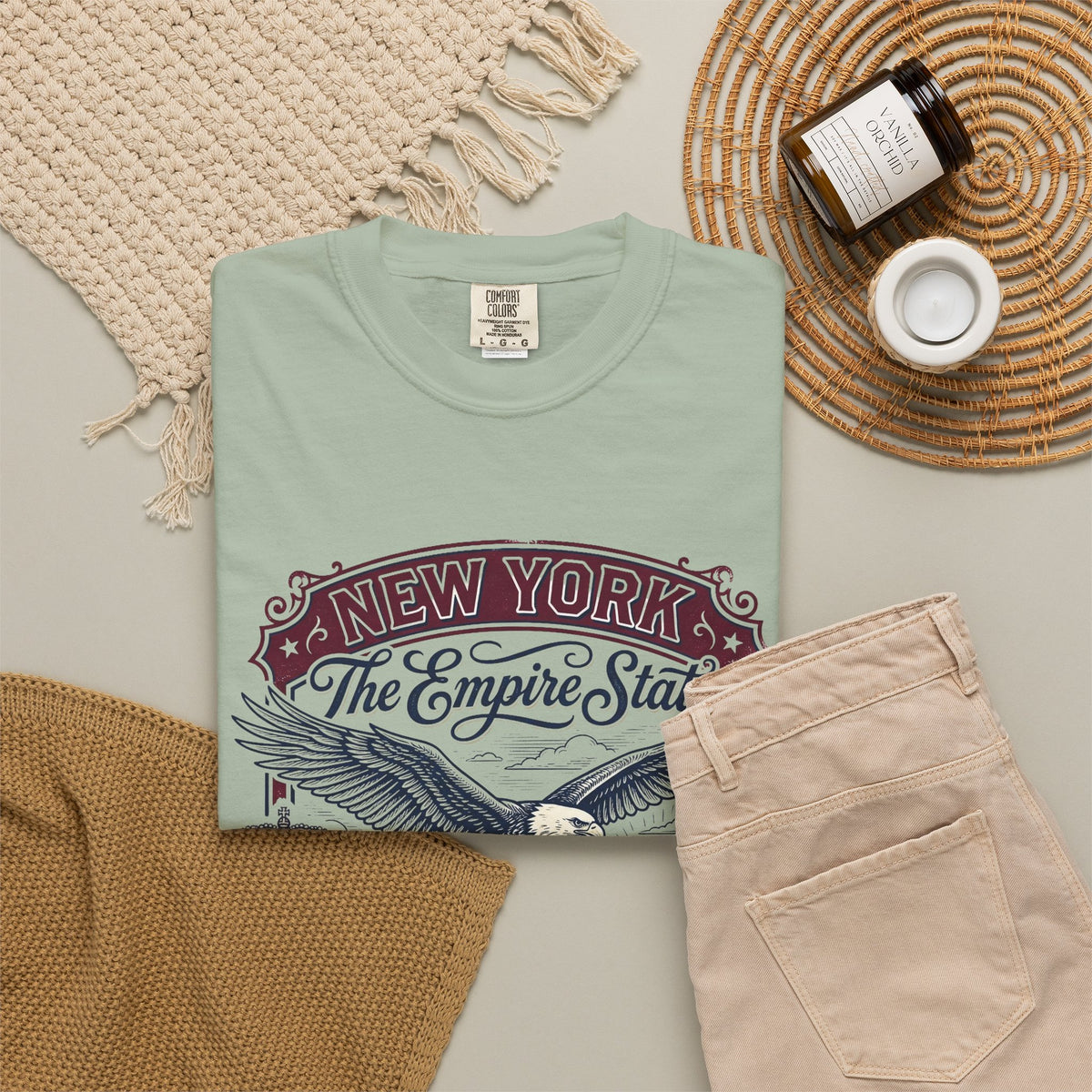 New York State Vintage Travel Tourist Graphic Tee Unisex 100 Cotton Comfort Colors T-Shirt