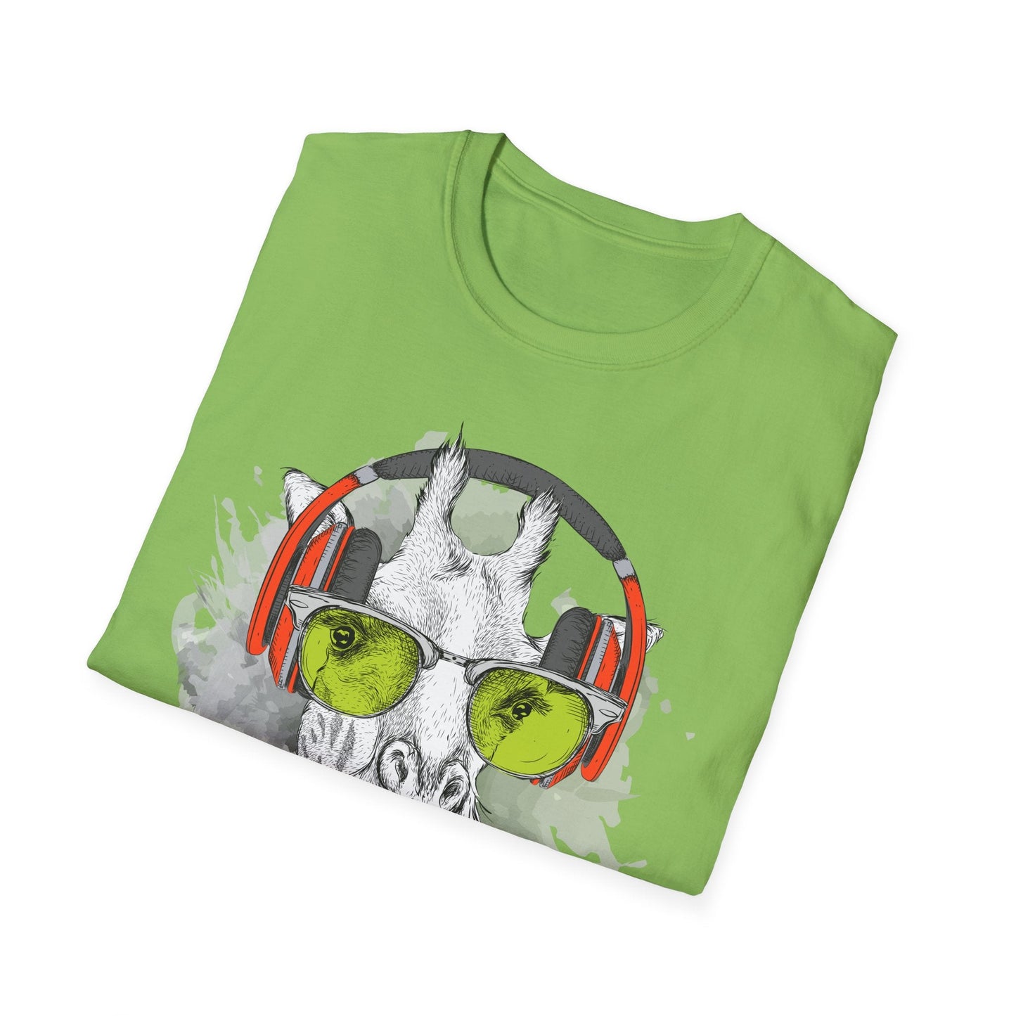 I Love Music Animals Shirt With Headphones Unisex Gildan Softstyle 100 Percent Ring Spun Cotton Tee