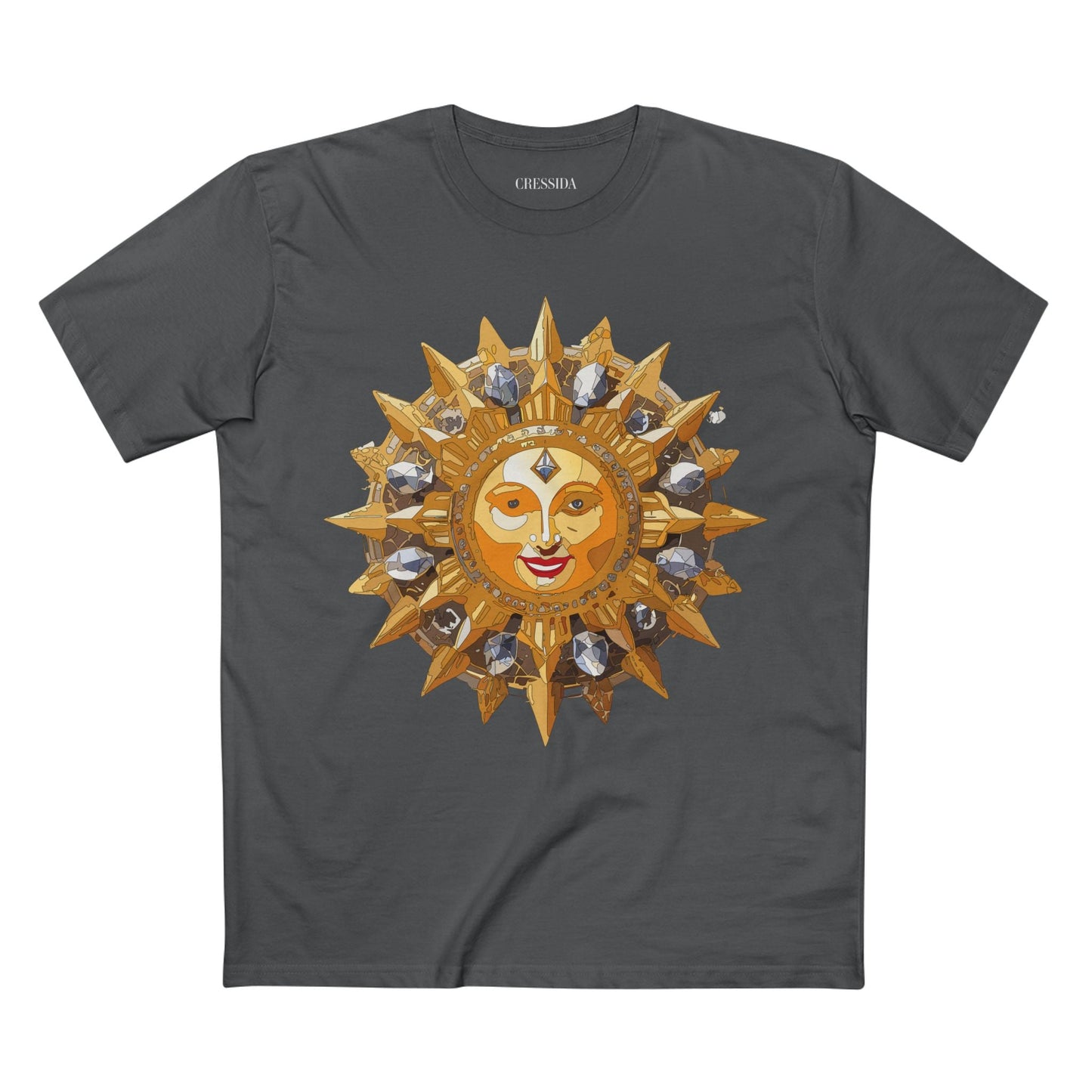 Gold Sun Graphic Unisex 100 Cotton T-Shirt with Golden Art Design 13