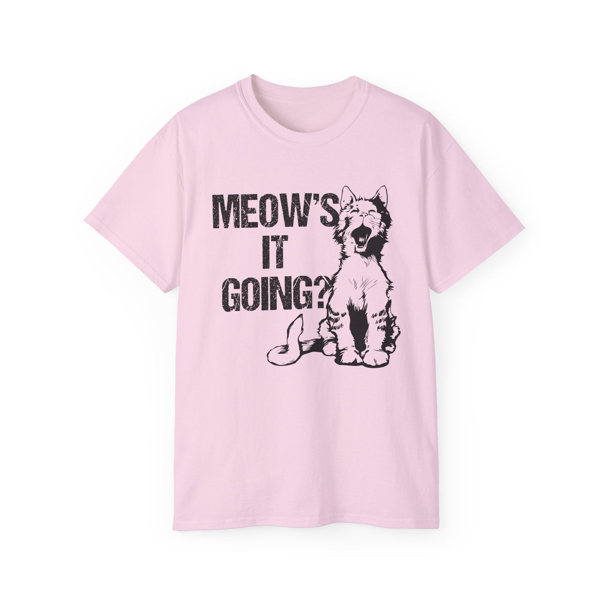 Meow's It Going? Cat Graphic Tee | Vintage Kitten Illustration