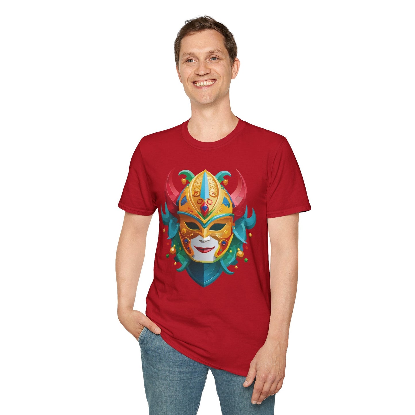 Mask Graphic Unisex Cotton Masquerade Design Artwork Tee 12