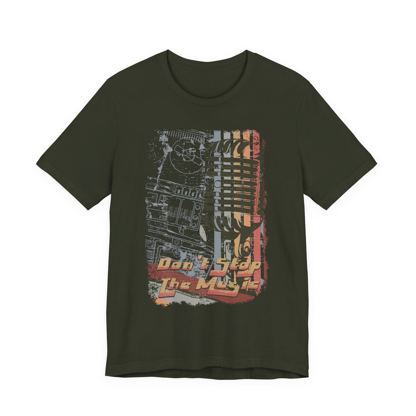 Retro Microphone Graphic Unisex Cotton T-Shirt r9