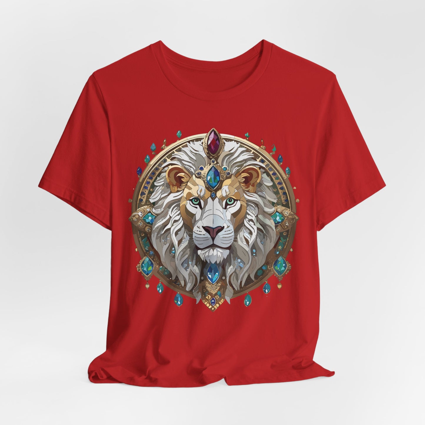 Unisex Lion Graphic Tee, Animal Shirt, Tee Shirt with Lion, Medallion T-Shirt, Animal Medallion Tees