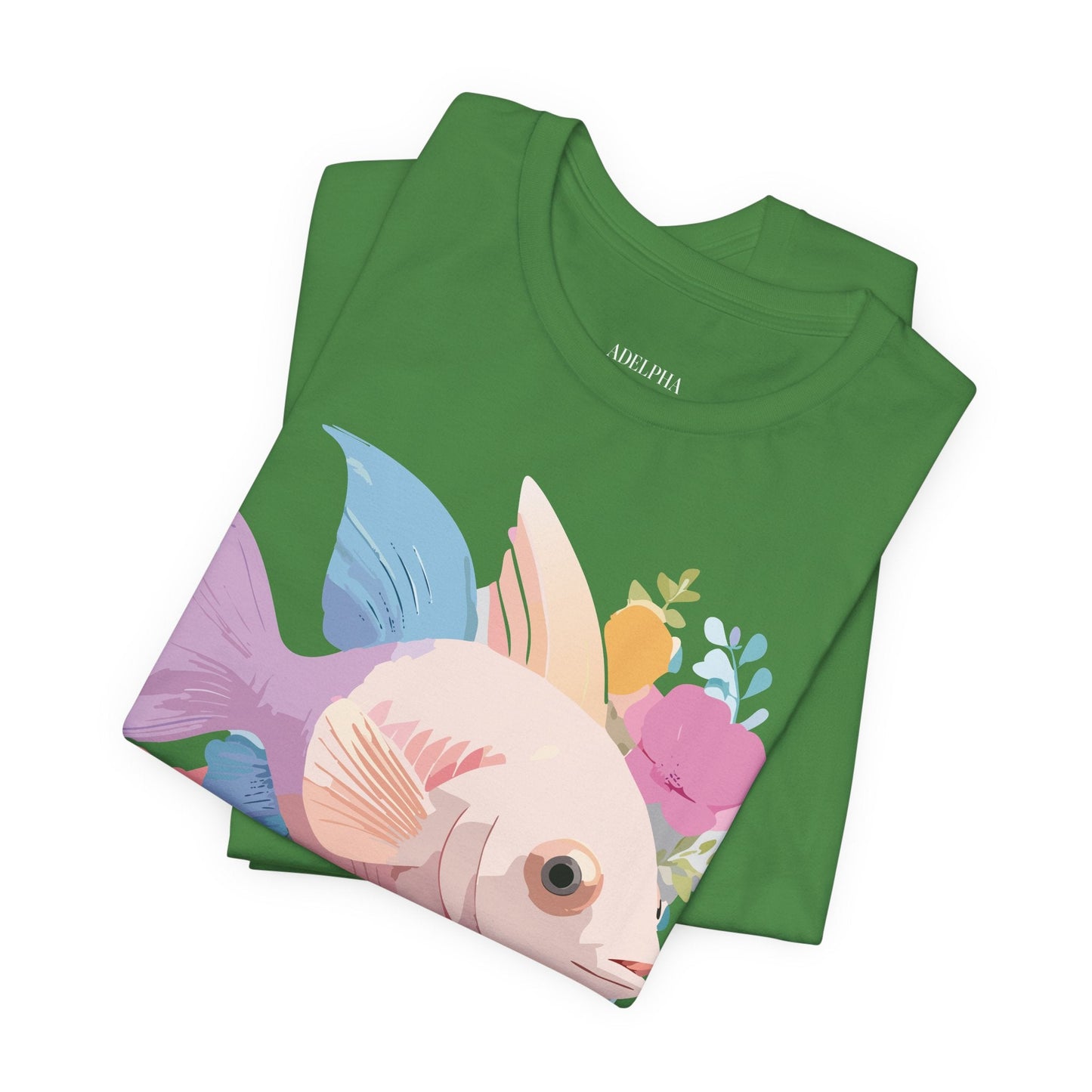 Adelpha Fish Graphic Tee Unisex Jersey Short Sleeve Vintage Art Design Tee Shirt Premium Quality