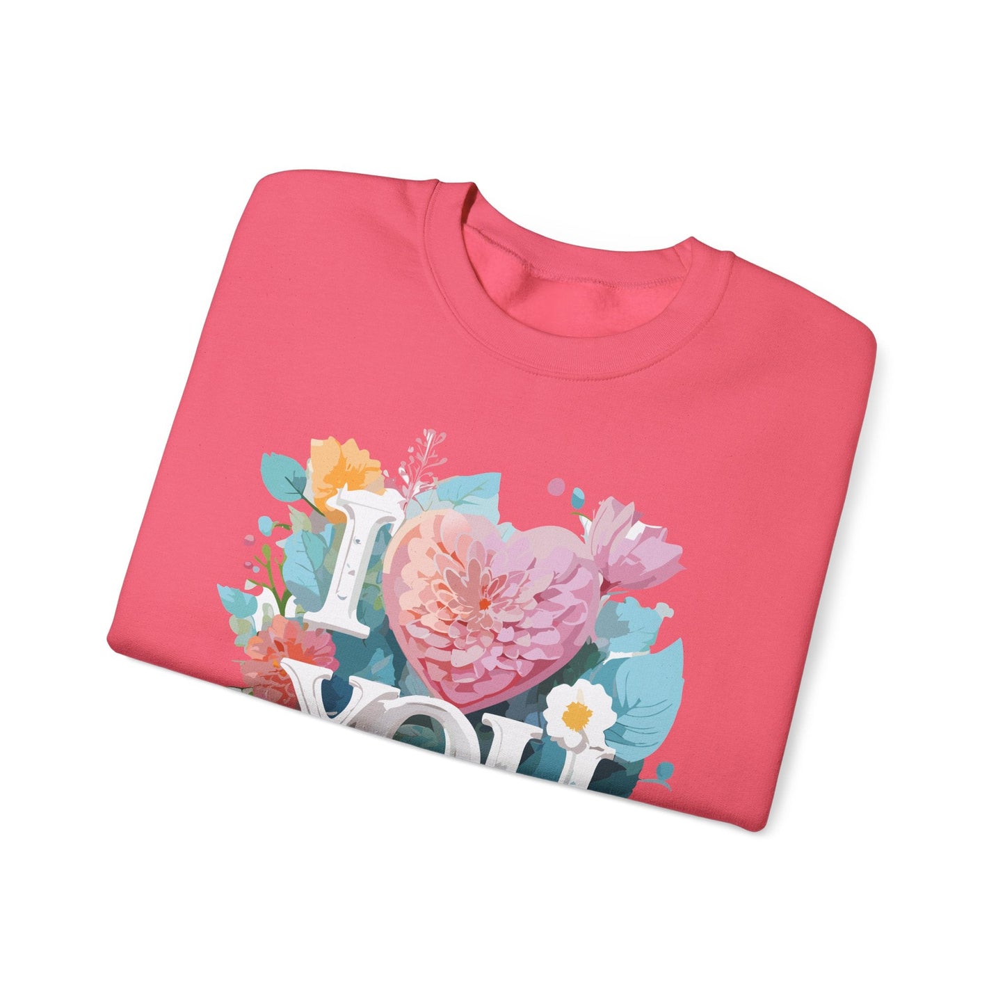 Floral Love Sweatshirt Unisex Valentines Day Gift 50 50 Cotton Polyester Crewneck