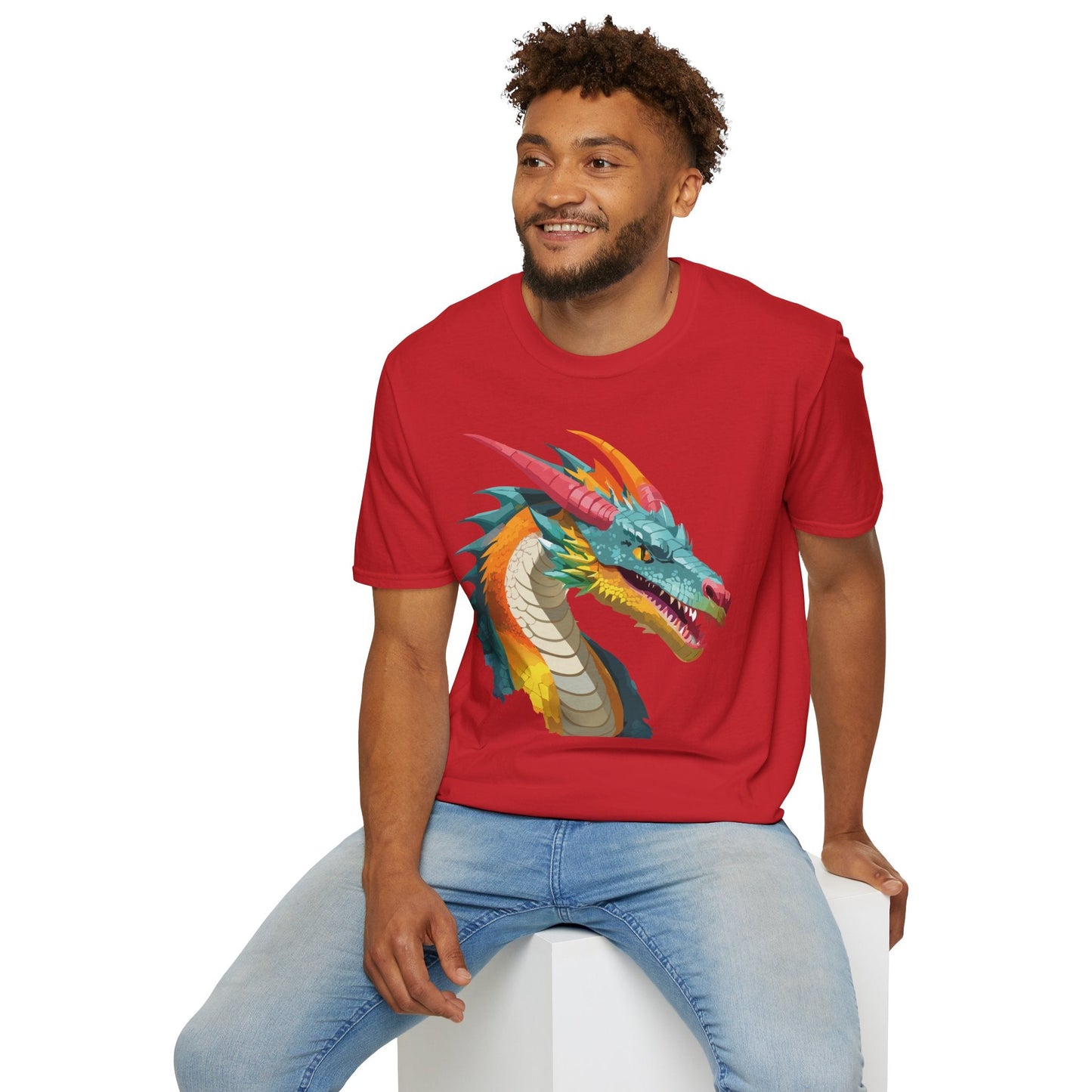 Dragon Graphic Unisex Cotton Softstyle Art Design Tee With Animals 1