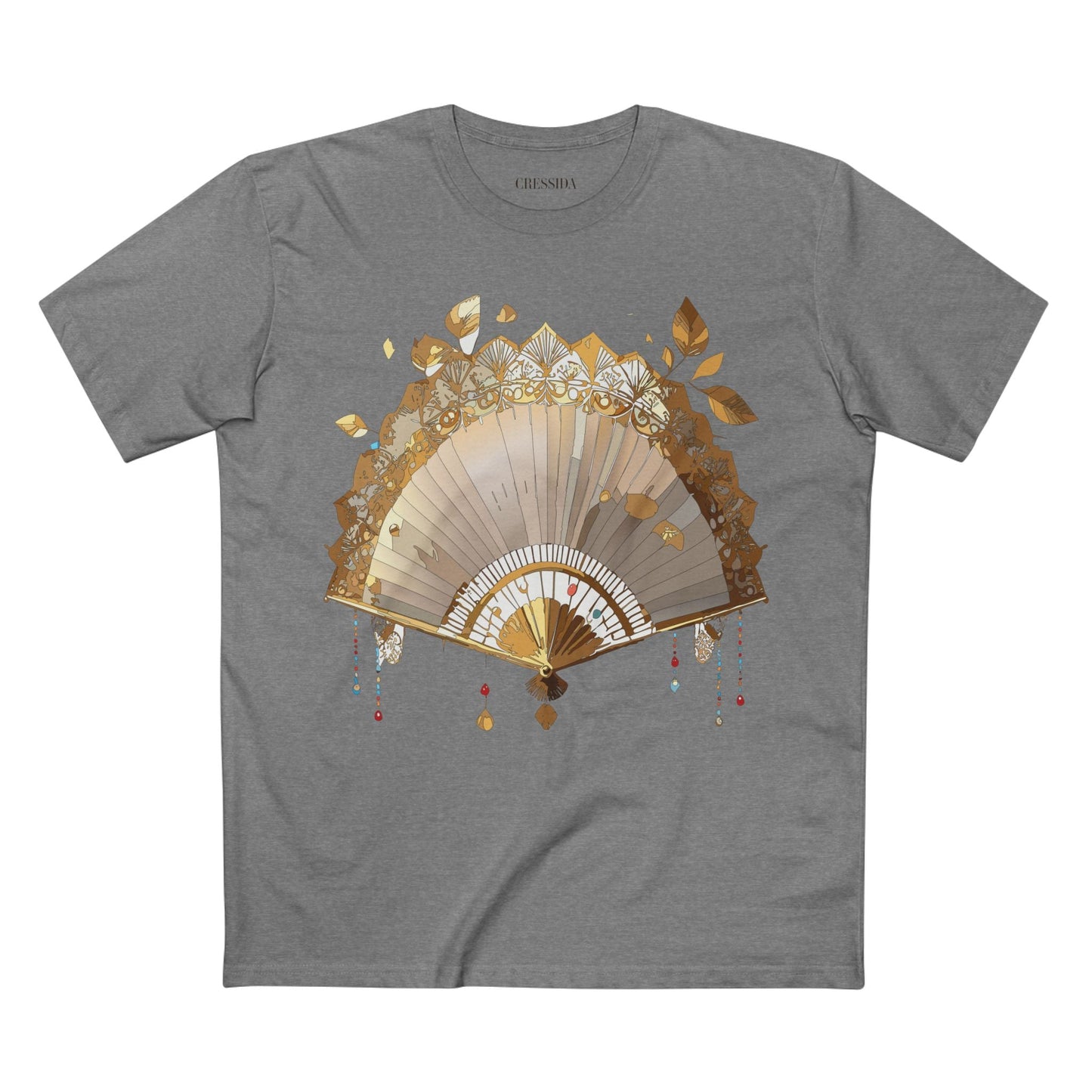 Antique Fan Graphic Design T-Shirt Unisex 100 Cotton Floral Carnival Artwork Tee 12