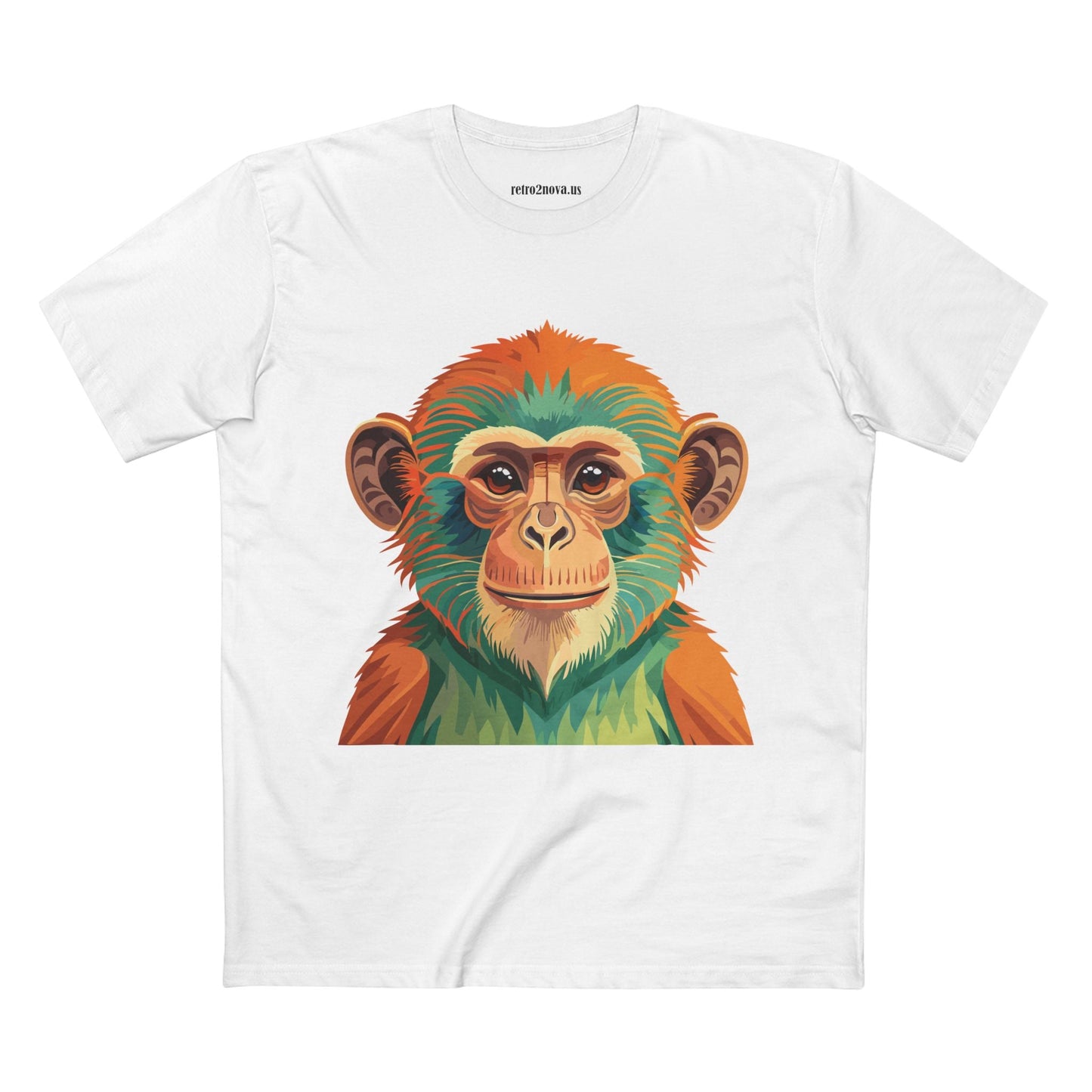 Retro2Nova Monkey Shirt Unisex Premium Cotton Staple Tee With Original Art Design From Our Art Collection