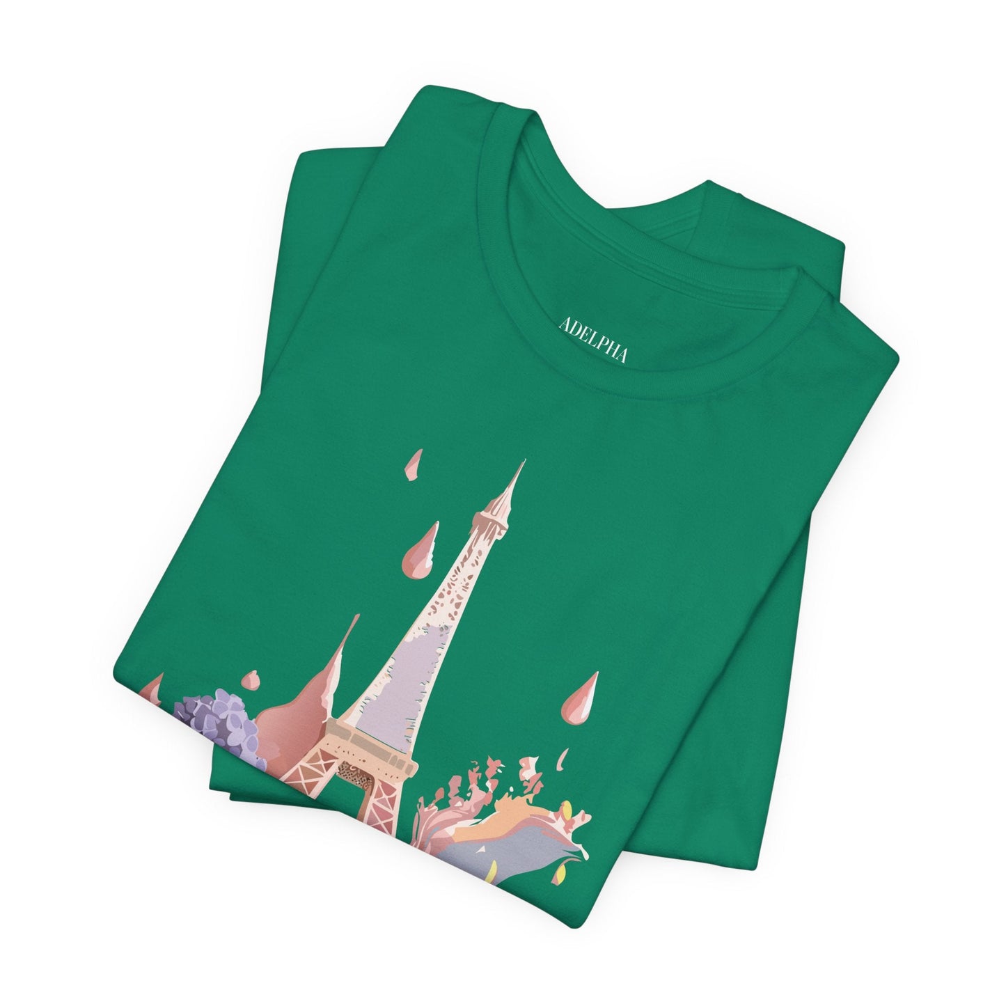 Paris Graphic Tee Unisex Short Sleeve Shirt With Vintage Inspired Adelpha Artwork