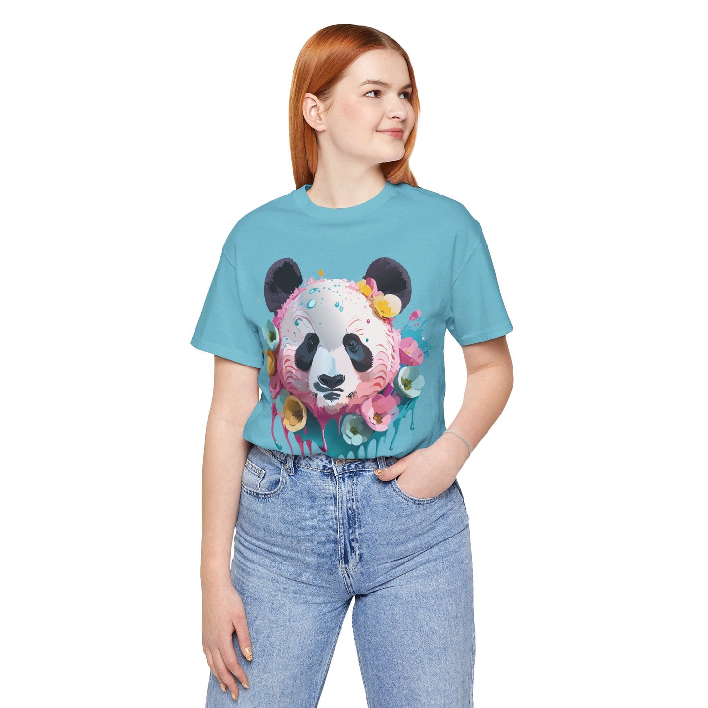 Panda Graphic Unisex 100 Cotton Vintage Art with Animal T-Shirt 6