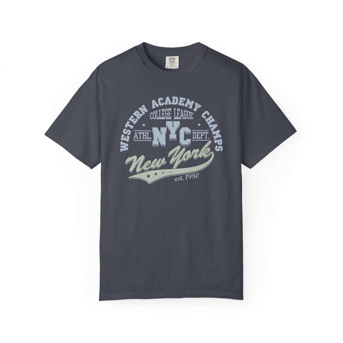College League Graphic Western Academy Unisex Comfort Colors Garment-Dyed Heavyweight 100 Cotton Art Design T-Shirt w7