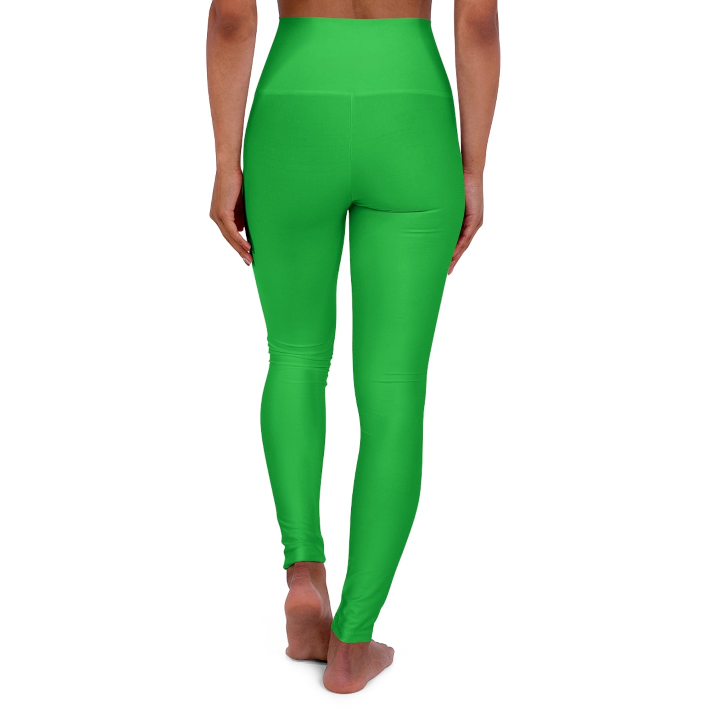 Jade Green Color High-Waist Yoga Leggings Women's Seamless Poly-Span Stretchy Pants XS-2XL