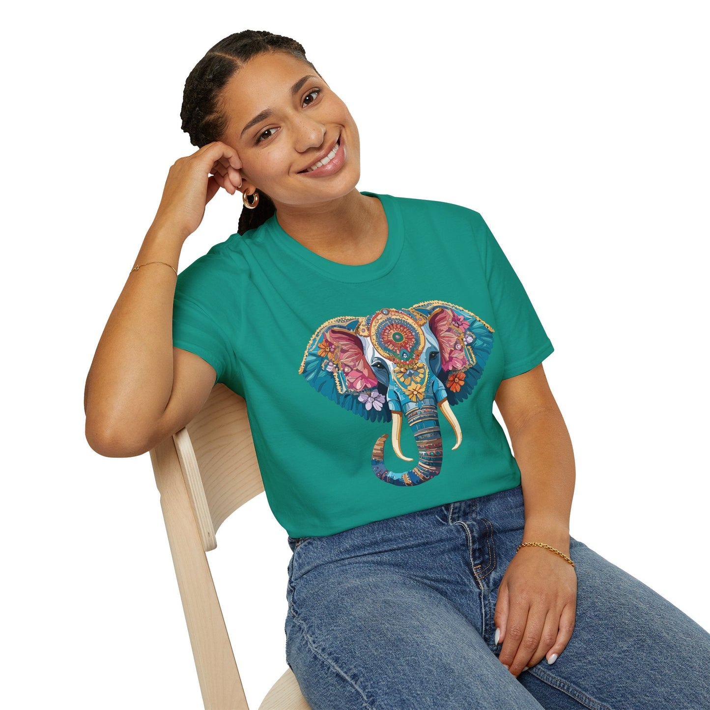 Unisex Elephant Graphic T Shirt Cartoon Elephant Tee Gildan Softstyle 64000 Premium Cotton