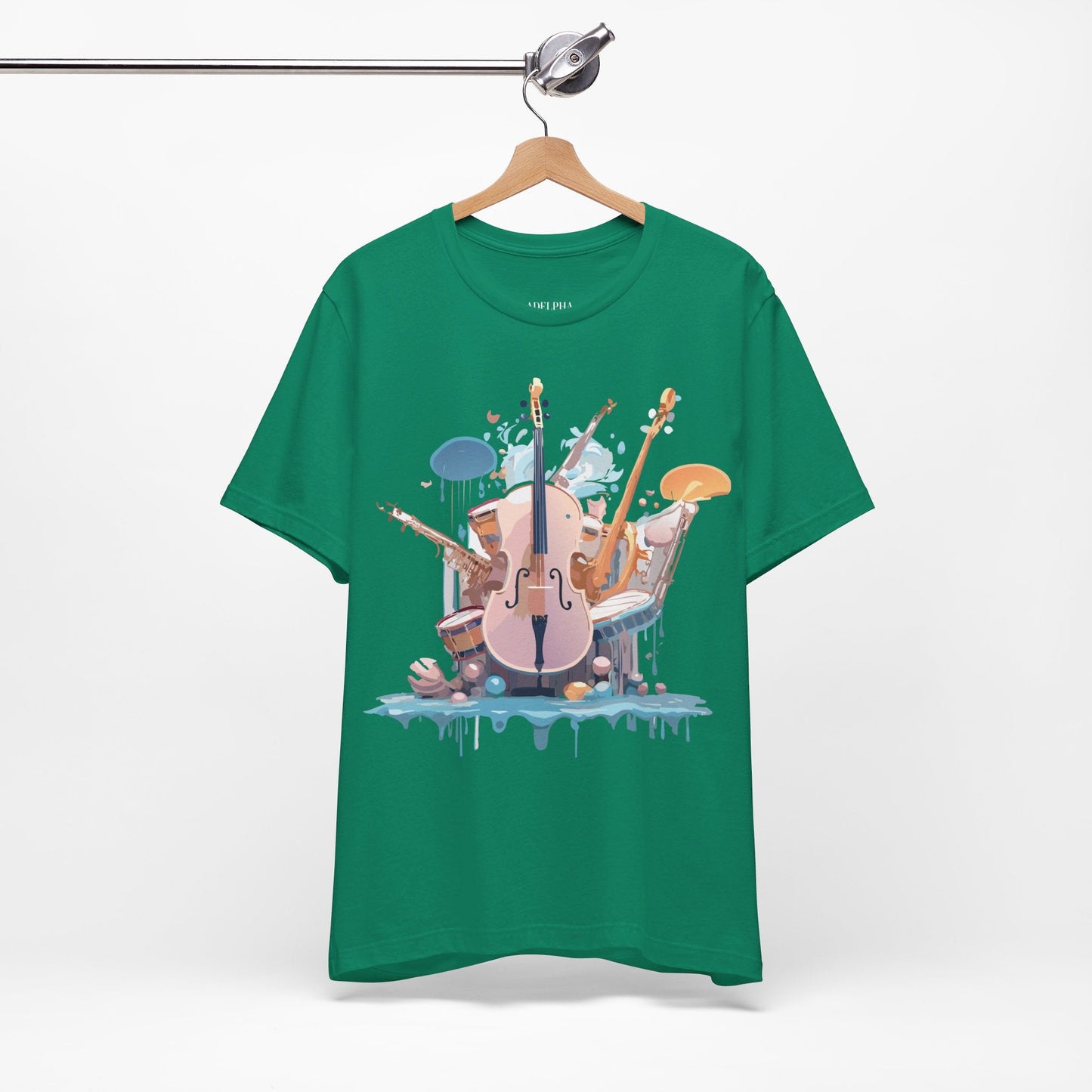Music Graphic Unisex 100 Cotton Vintage Art with Musical Elements Tee 81