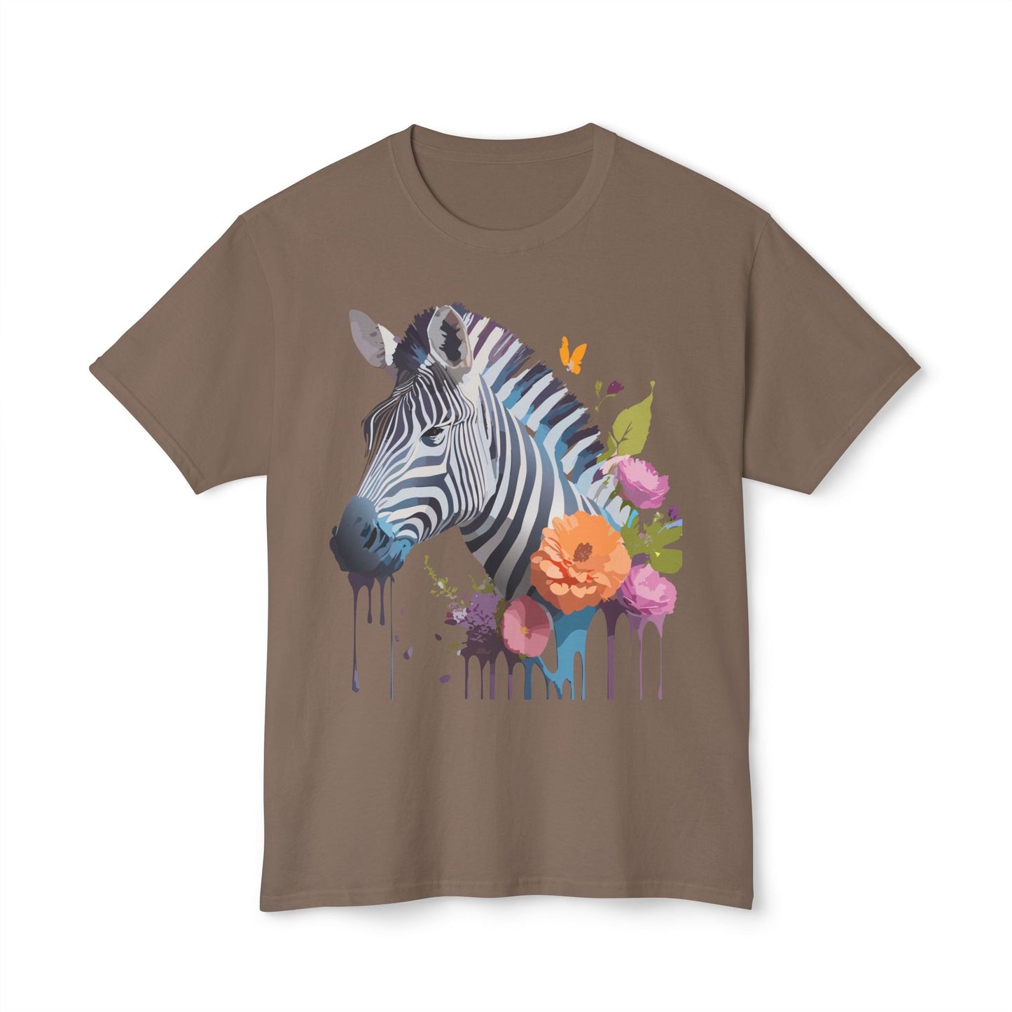 Unisex Zebra Art T Shirt With Full Color Print HD Cotton Tee Made In USA For Everyday Style