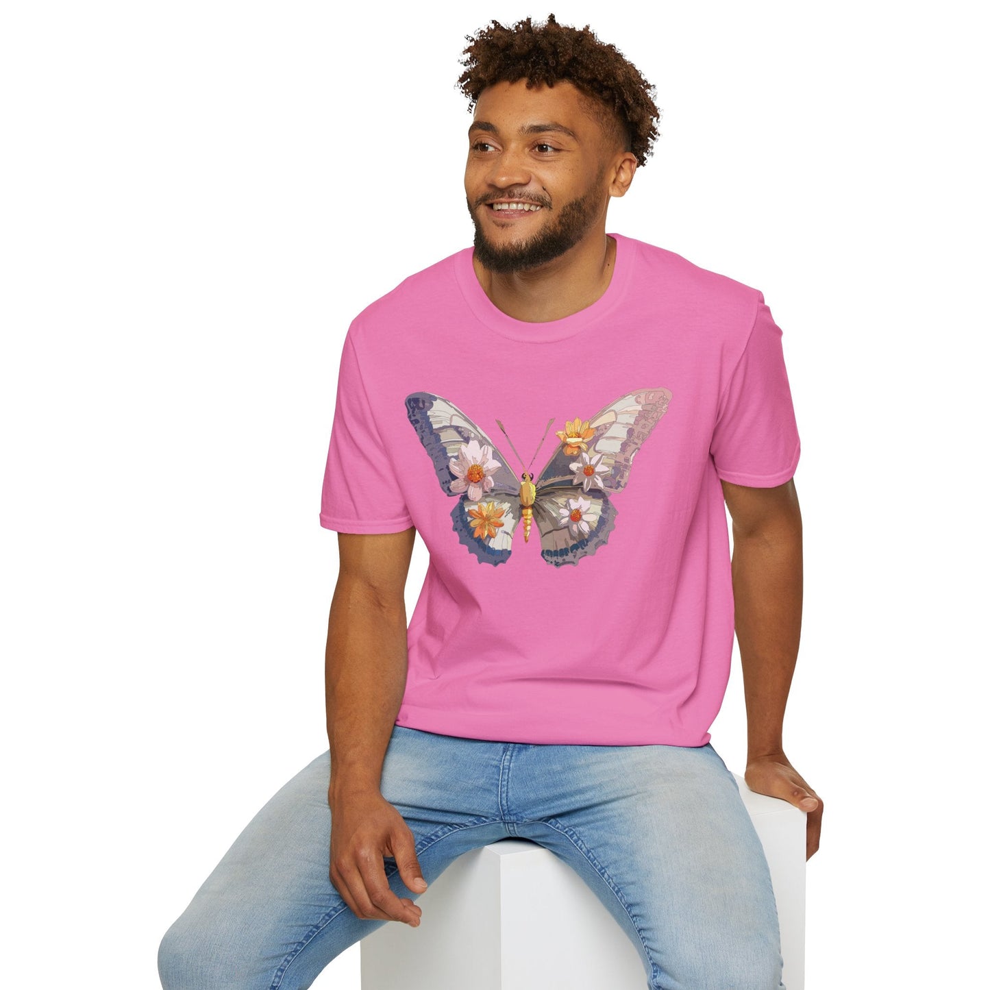 Butterfly Shirt Unisex Short Sleeve Tee Monarch Butterfly Design Gildan Softstyle 64000