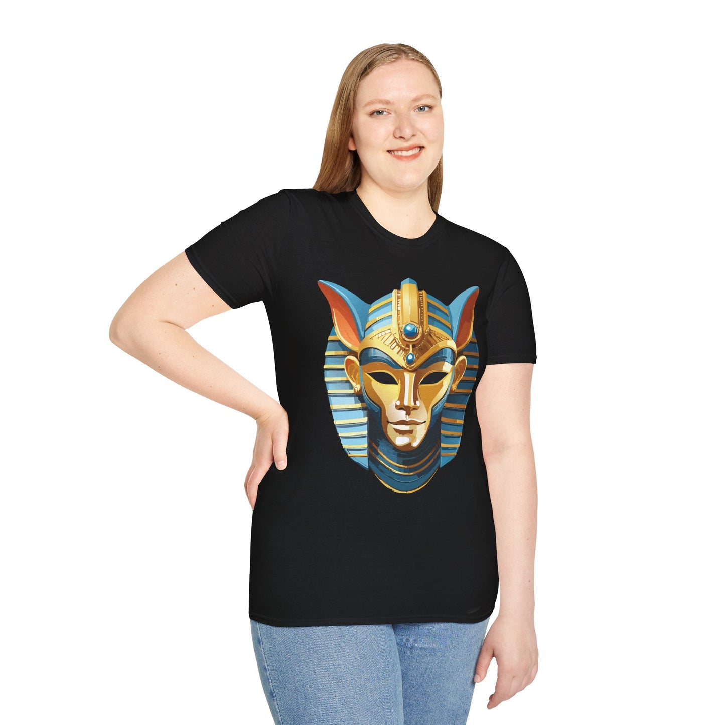Mask Tee Shirt Unisex Softstyle Cotton Tee With Masquerade Art Design Gildan Softstyle
