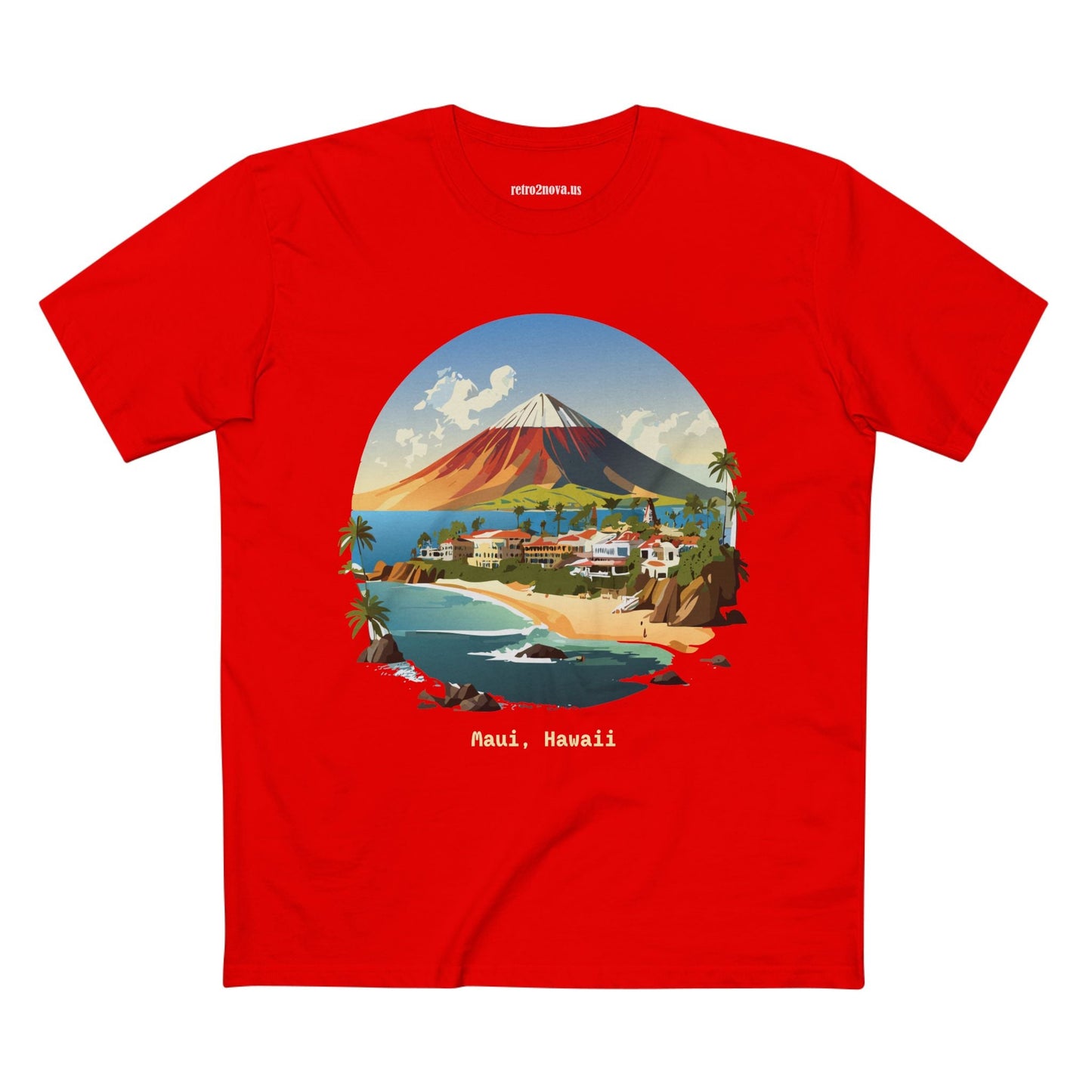 Unisex Travel Shirt Hawaii Style Original Art Design Tee TT-37 Premium Cotton Breathable Comfort