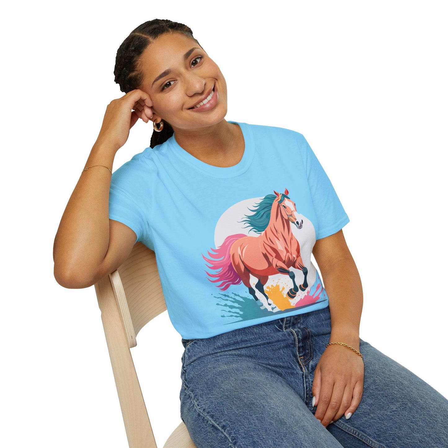 Unisex Horse Shirt Tee Gildan Softstyle 64000 Premium Ringspun Cotton
