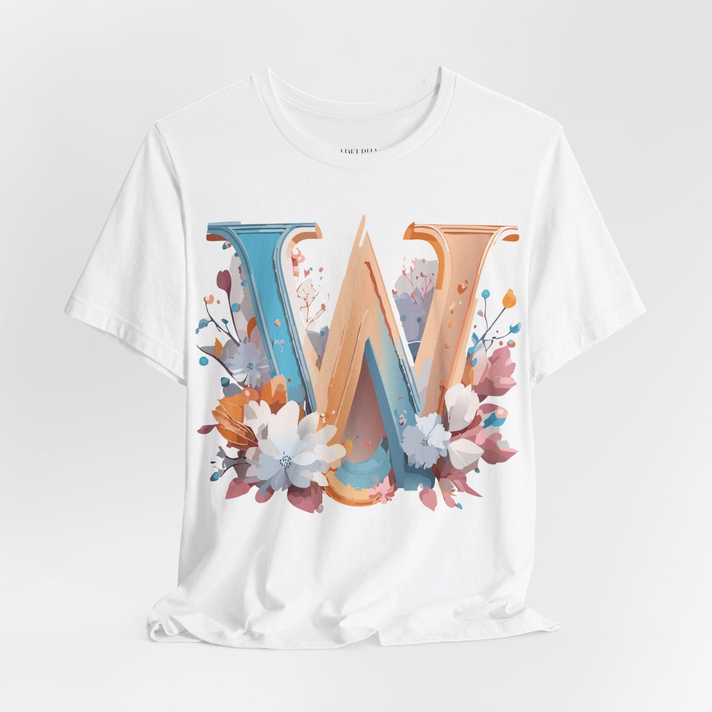 Letter W Shirt Graphic Tee Unisex Adelpha Vintage Inspired Art Design Short Sleeve