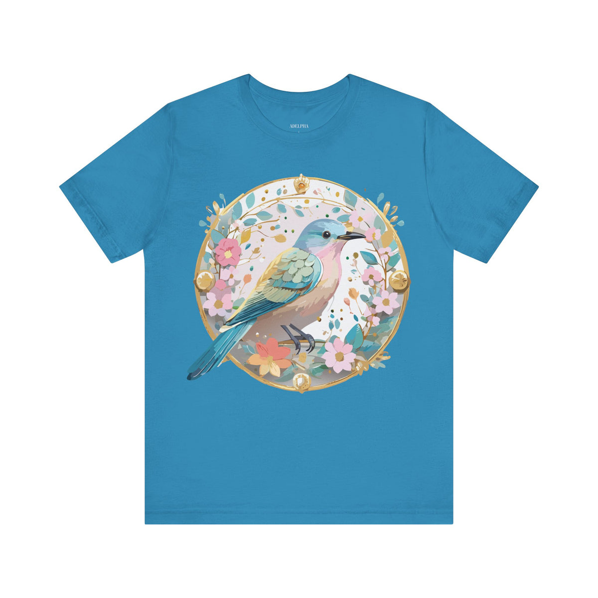 Medallion Graphic Unisex Cotton Bella+Canvas Tee with Floral Art Design m77
