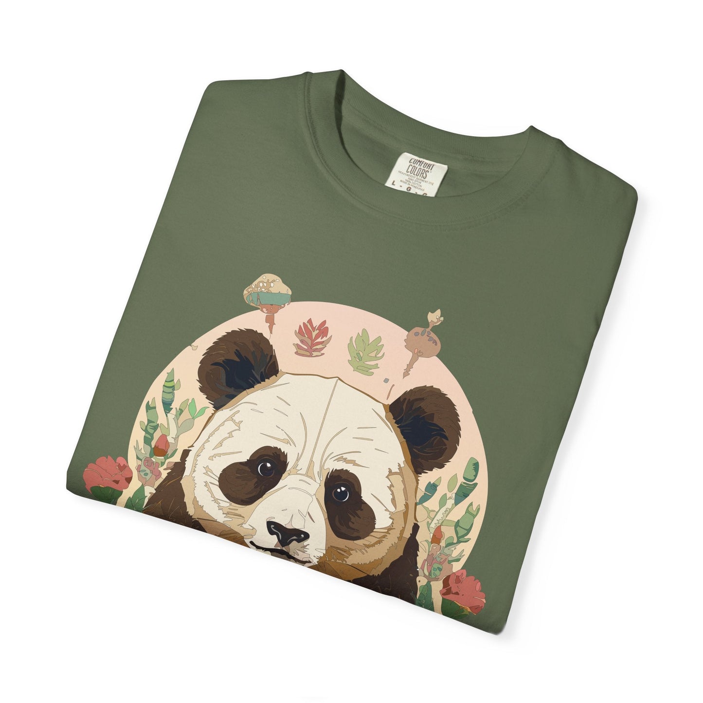 Panda Portrait Graphic T-Shirt Unisex Cotton Floral Animal Art Tee p2
