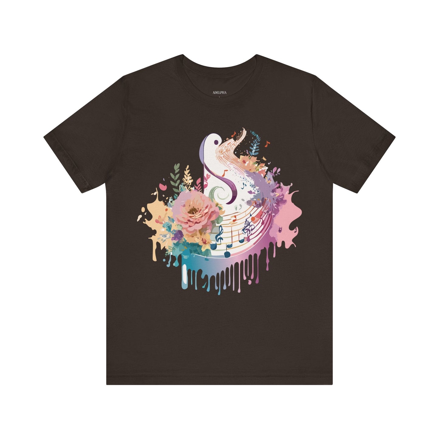 Adelpha Graphic Tee Unisex Short Sleeve Vintage Inspired Artwork Music Theme T Shirt