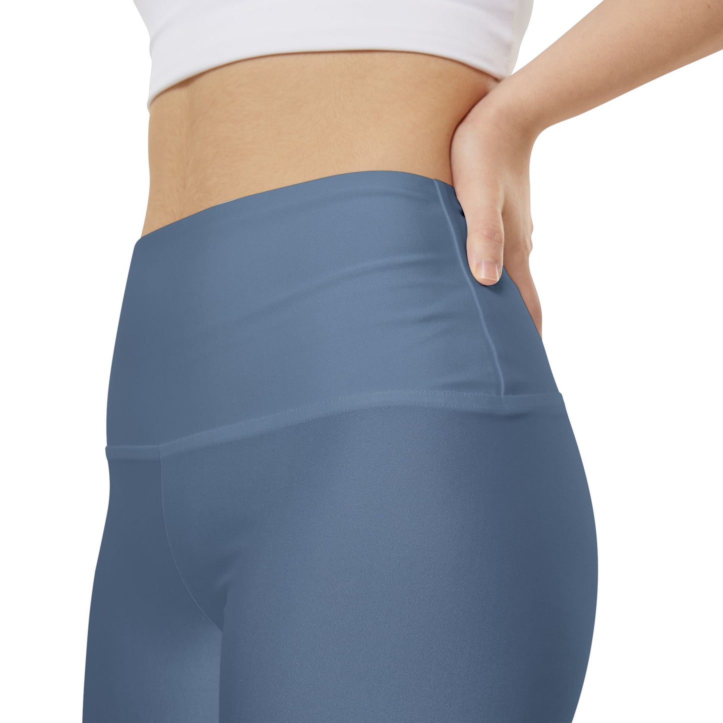 Ash Blue Women's Workout Shorts — Solid High-Waist Biker Shorts for Exercise & Everyday Wear