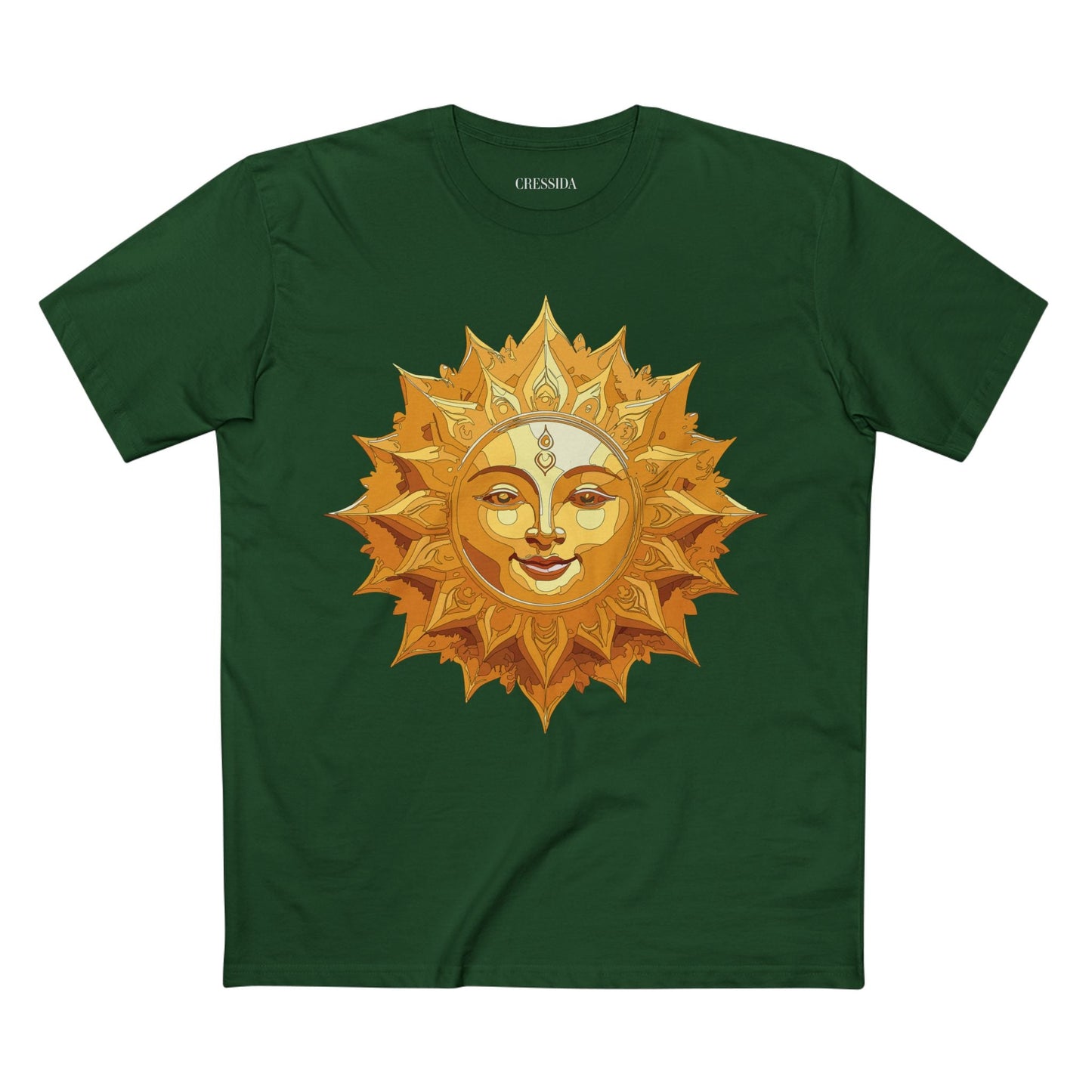 Gold Sun Graphic Unisex 100 Cotton T-Shirt with Golden Art Design 21
