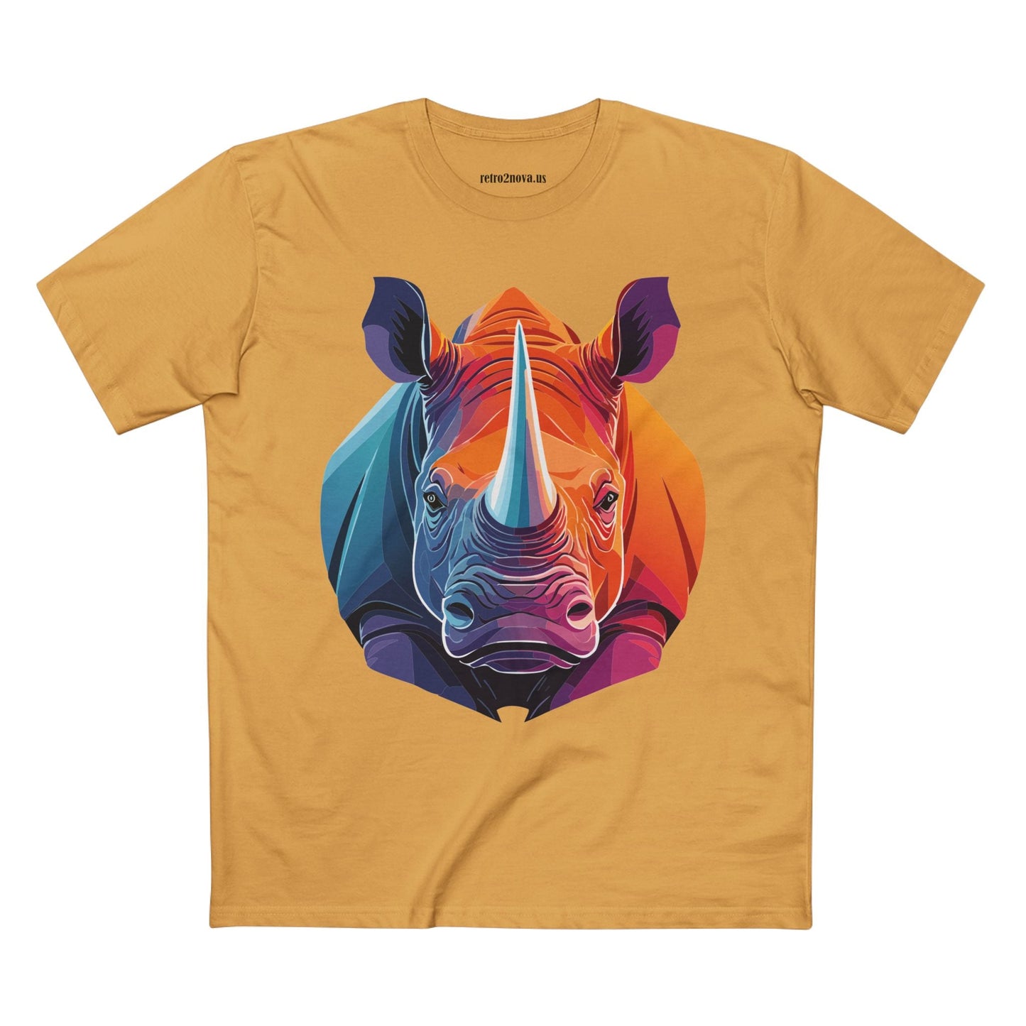 Rhino Animals Shirt Unisex Premium Cotton Tee With Original Art Design From Retro2Nova Art Collection