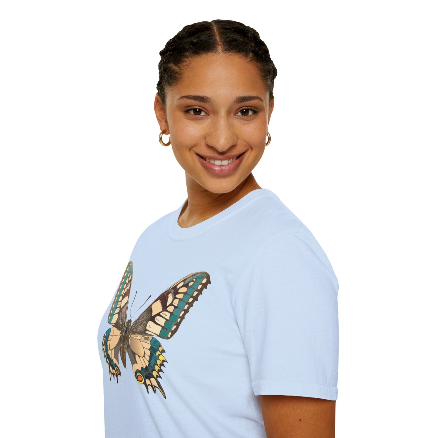 Unisex Butterfly T Shirt Softstyle 64000 Ring Spun Cotton Lightweight Tee Breathable Everyday Comfort