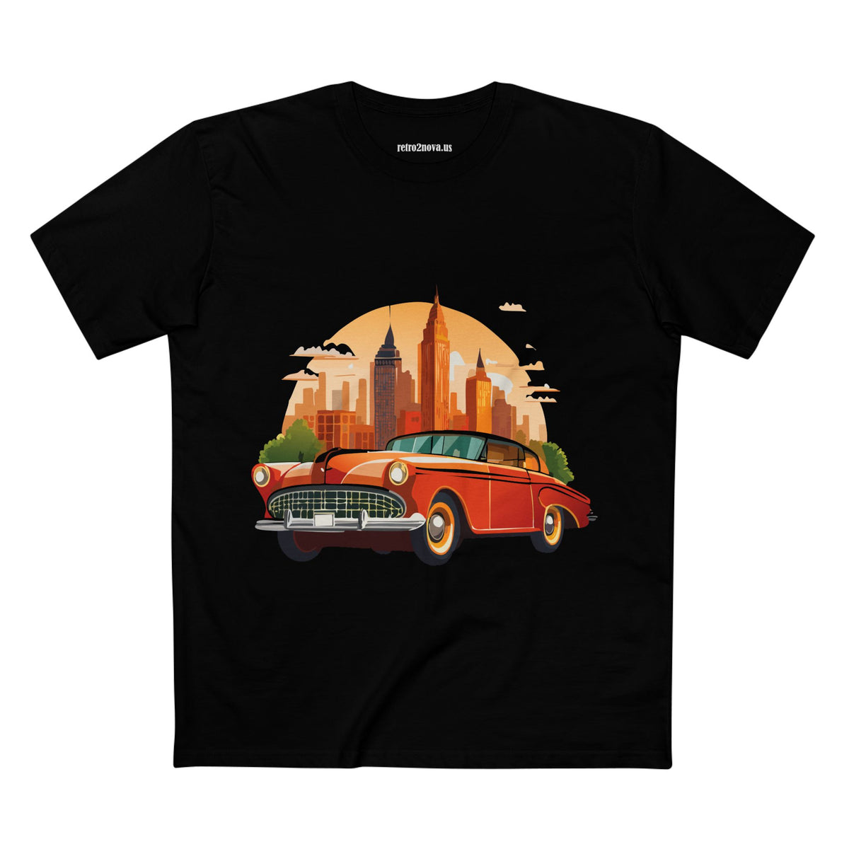 Retro Car Vintage Graphic Tee Staple Unisex 100 Cotton Tee Shirt - RC-1