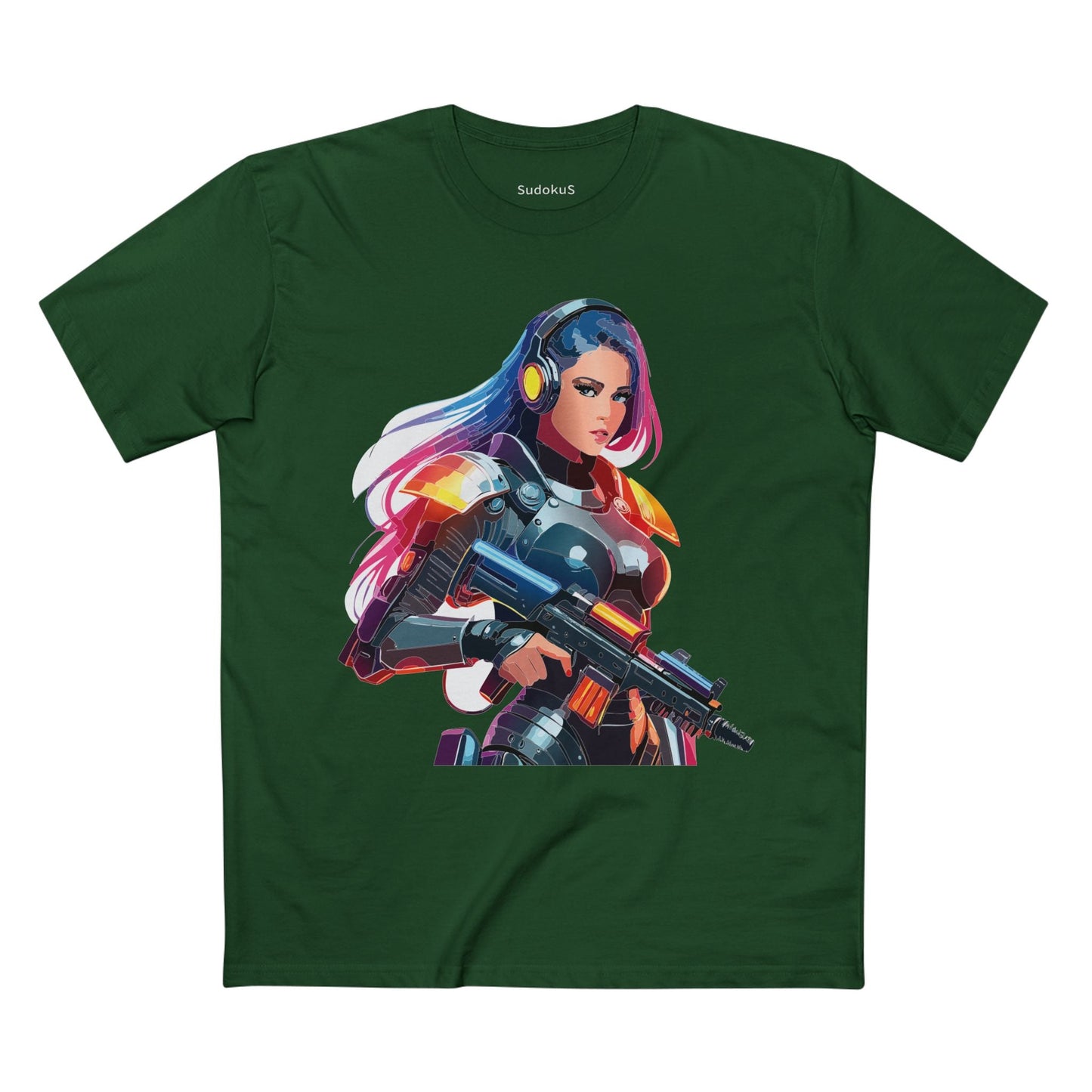 Army-woman Graphic Unisex 100 Cotton Staple Tee 18