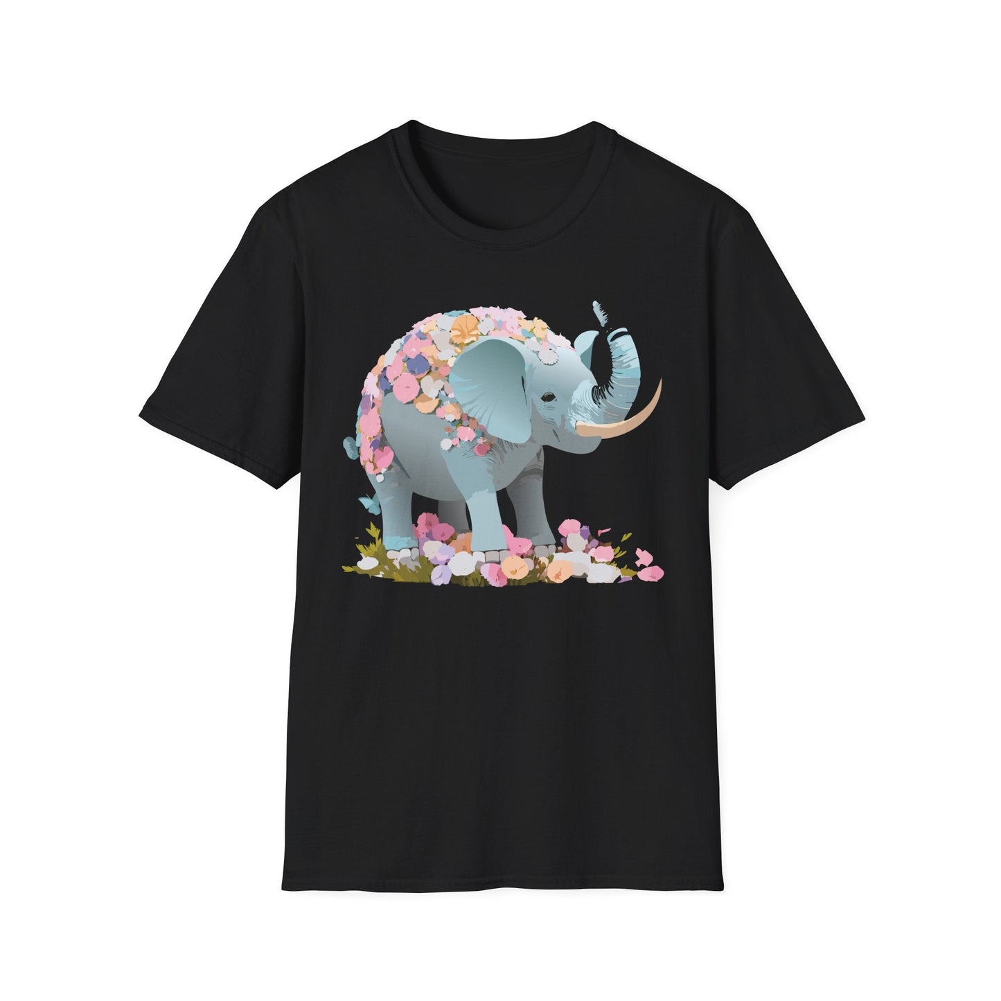 Elephant Graphic T Shirt Gildan Softstyle Unisex Cotton Tee With Elephant Print Design Artwork