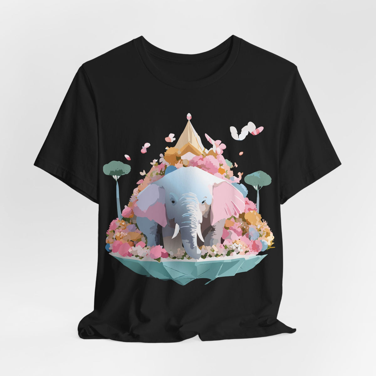 Elephant Graphic Unisex Cotton Bella+Canvas Tee with Art Animal Design e133