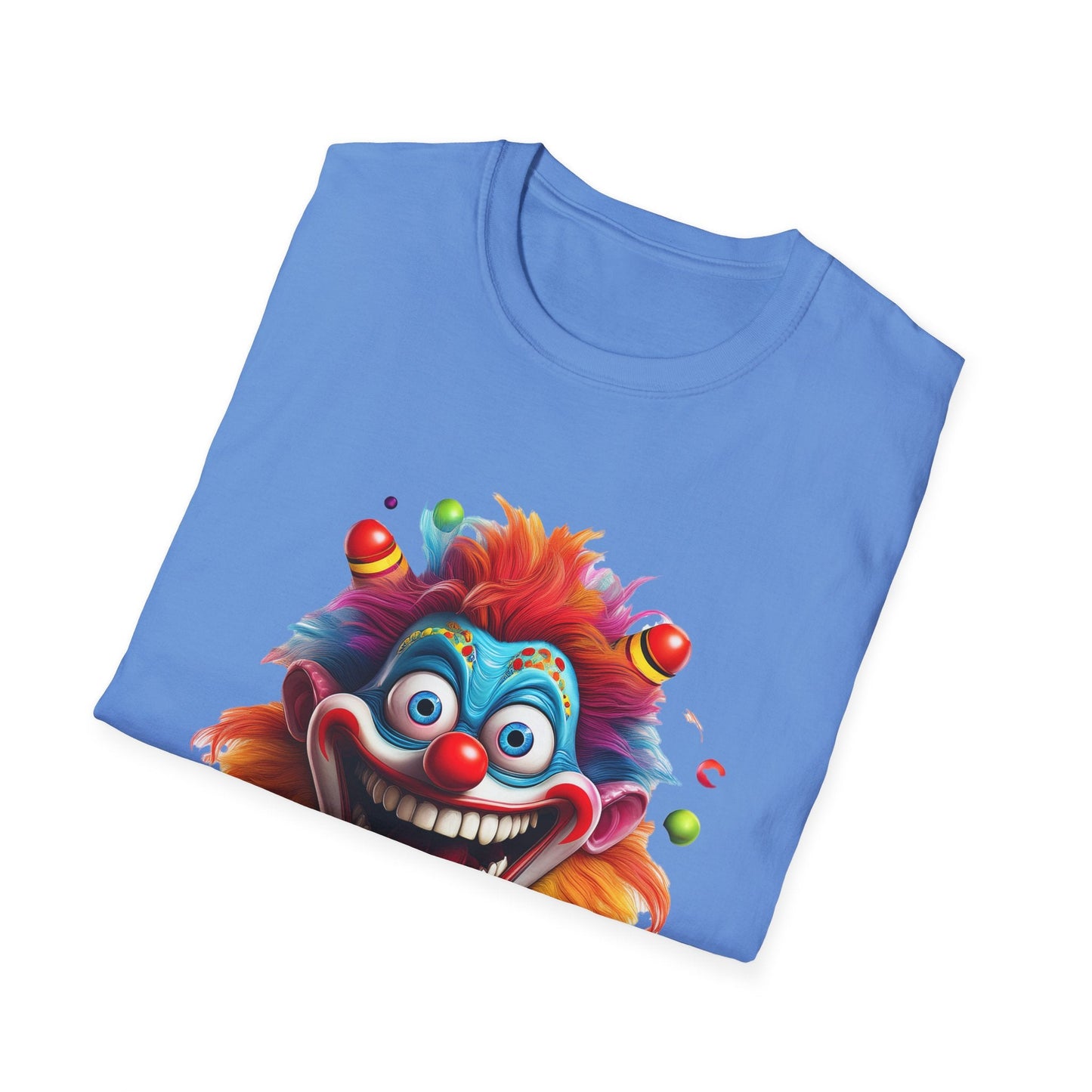Clown Themed Unisex T Shirt Funny Man Circus Scary Man Tee Gildan Softstyle 64000 Cotton